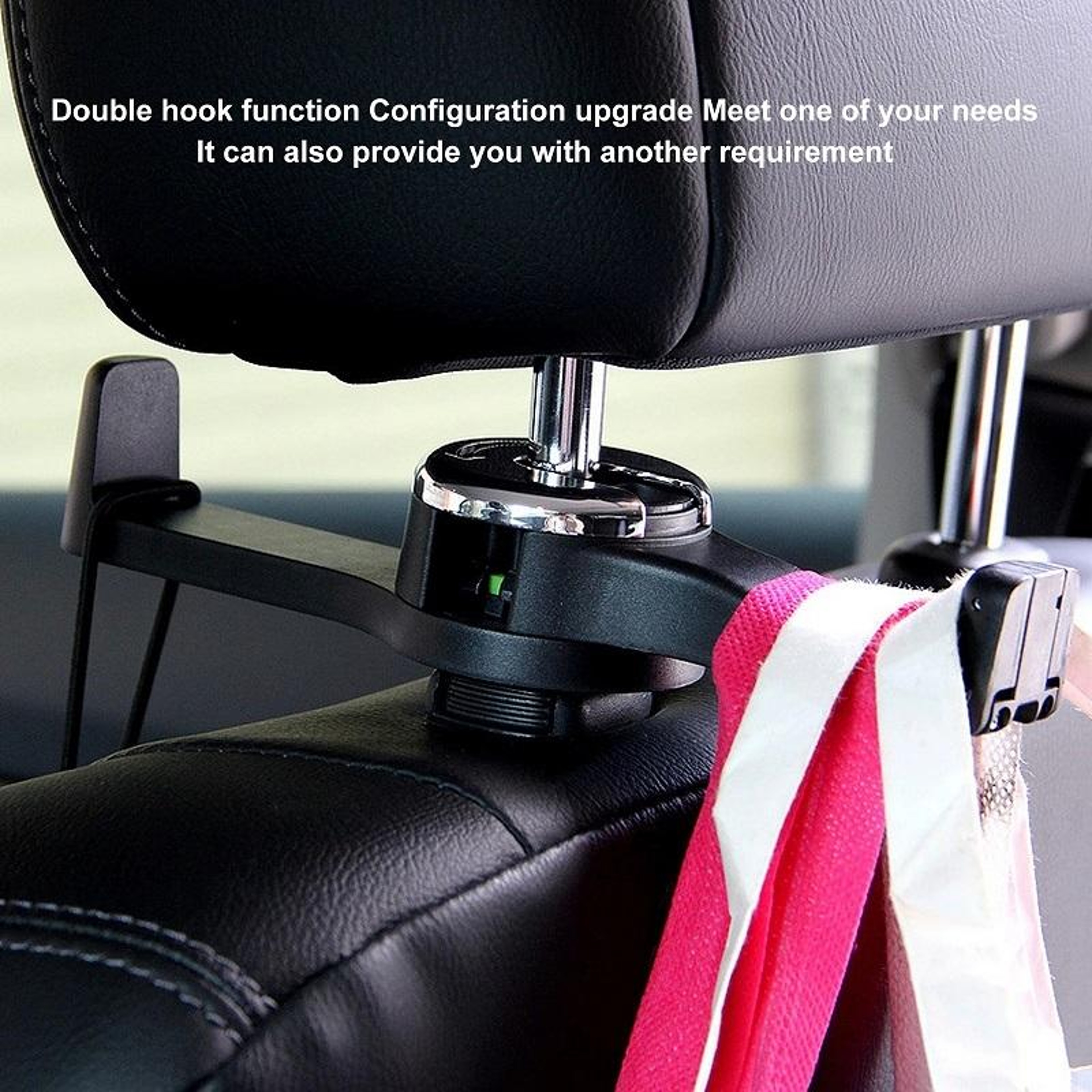360 Rotating Car Seat Headrest Hook And Car Phone Holder Back Seat Organizer 4