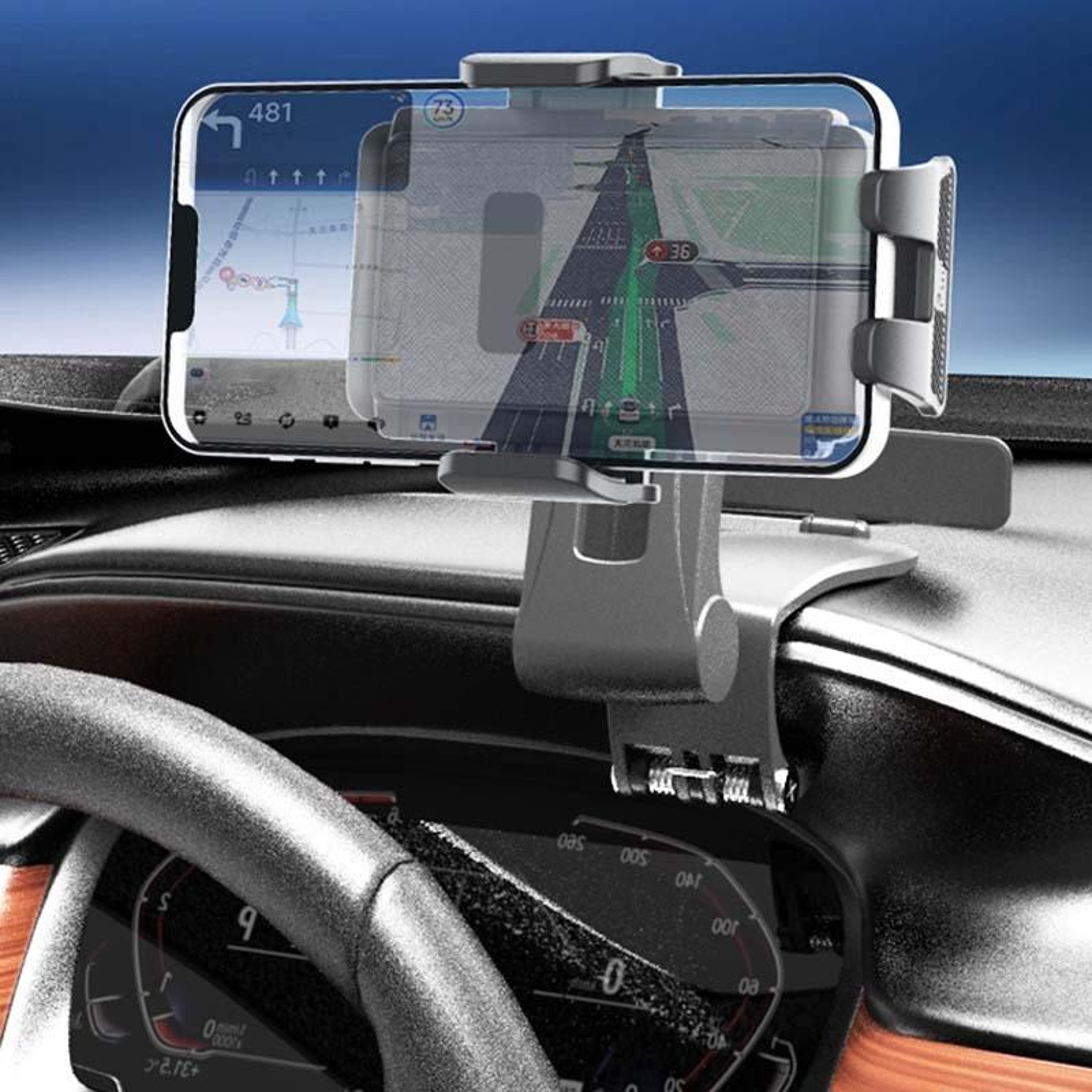 Rotating Foldable Car Phone Holder Dashboard Phone Mount For Safe Navigation 7