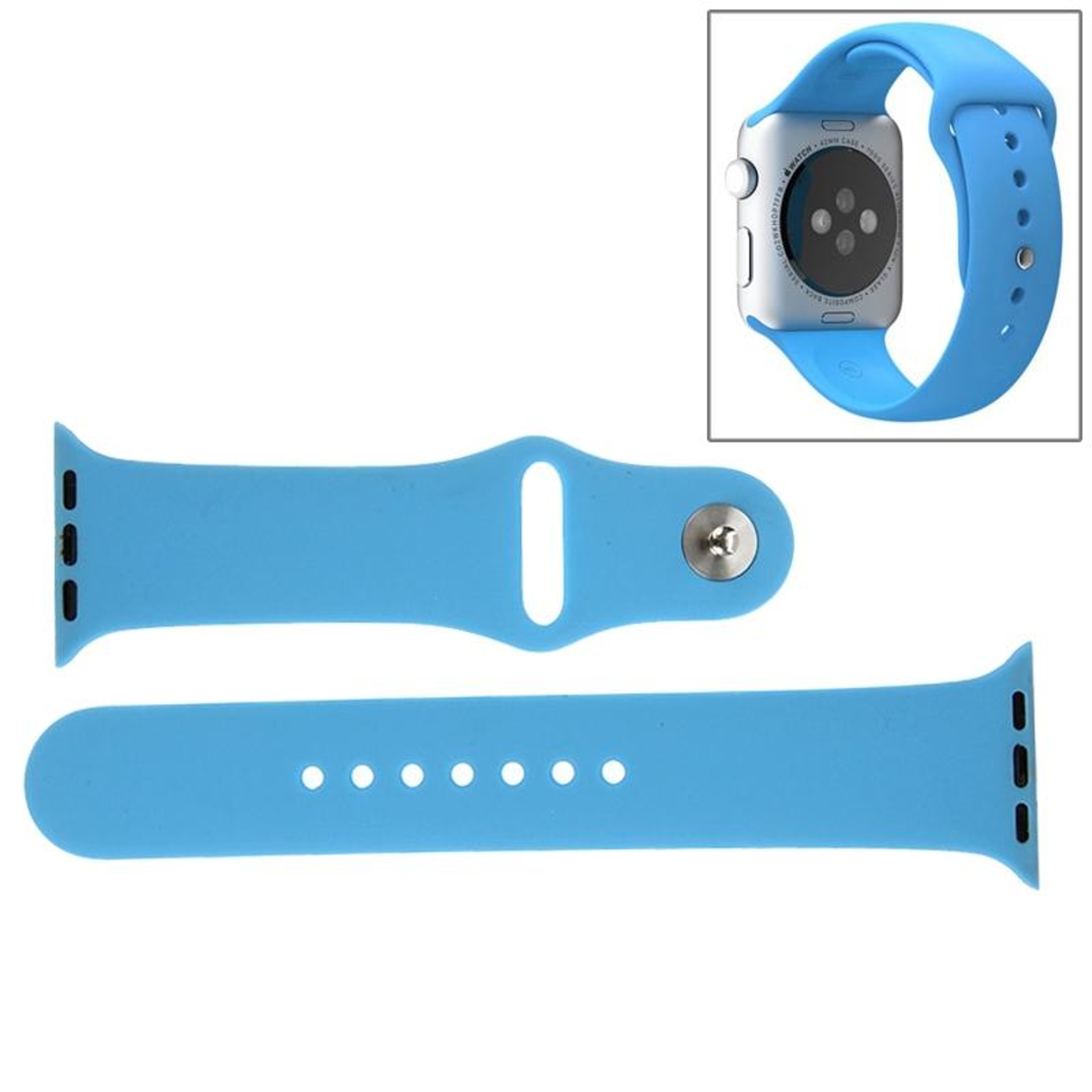 Apple Watch Sport Band 38mm Soft Silicone Replacement Strap With Secure Pin And Tuck Closure 18