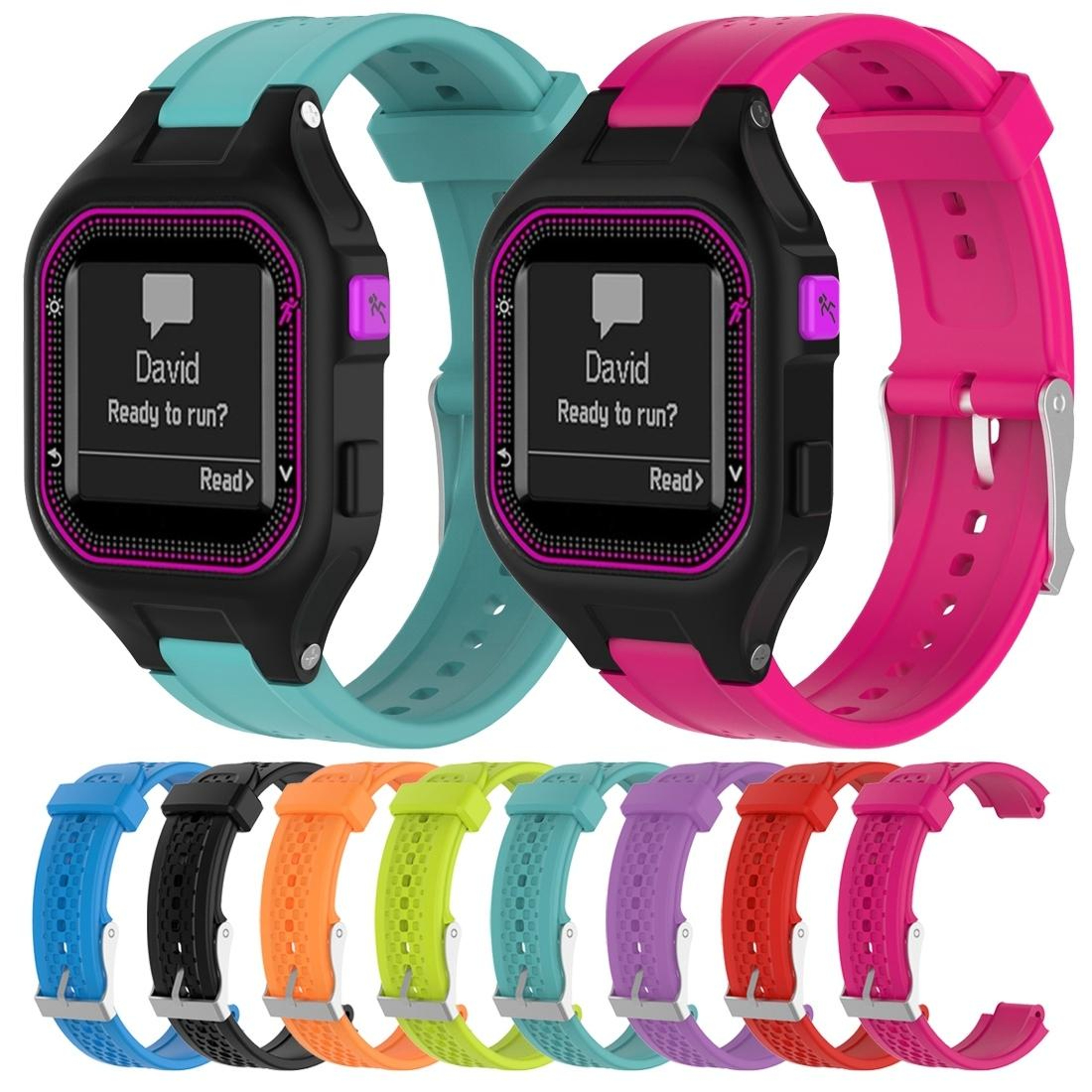 Garmin Forerunner 25 Replacement Watch Band Adjustable Soft Silicone Wrist Strap For Women 9