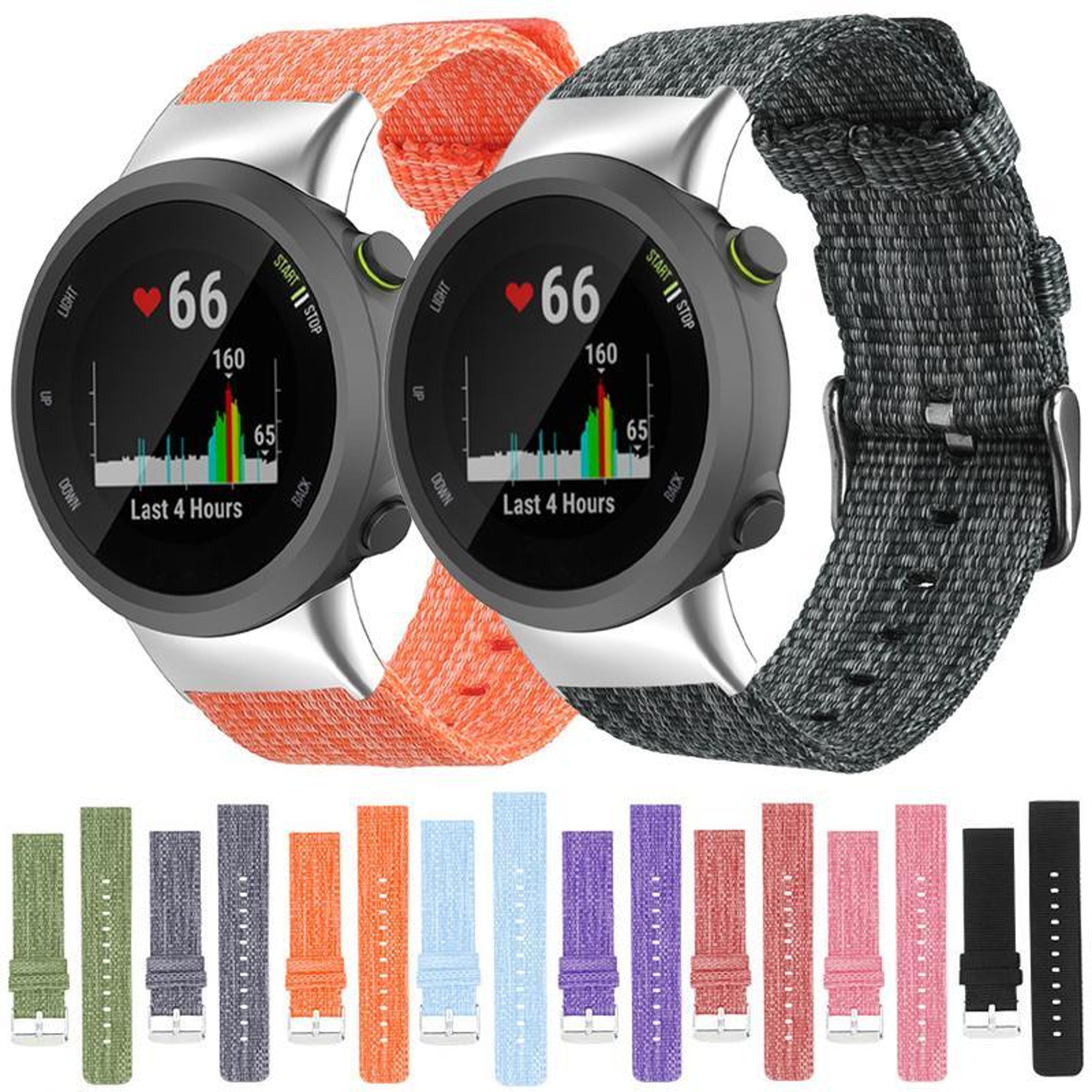 XDfind Garmin Forerunner 45 Watch Band Nylon Canvas Replacement Strap For Forerunner 45 45S Swim 2 1