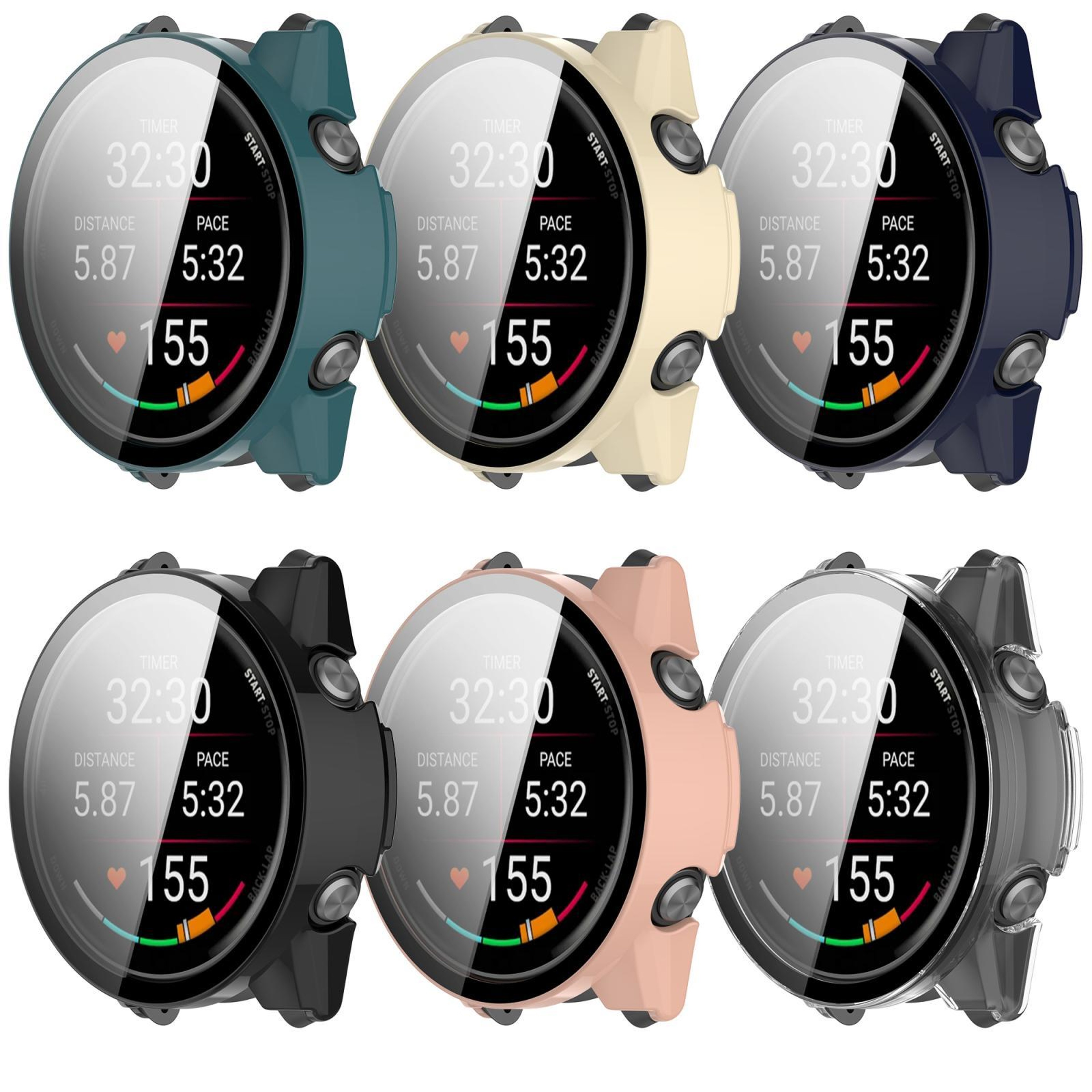 Garmin Forerunner 970 Protective Case With Tempered Glass Screen Protector PC Full Coverage Cover 7