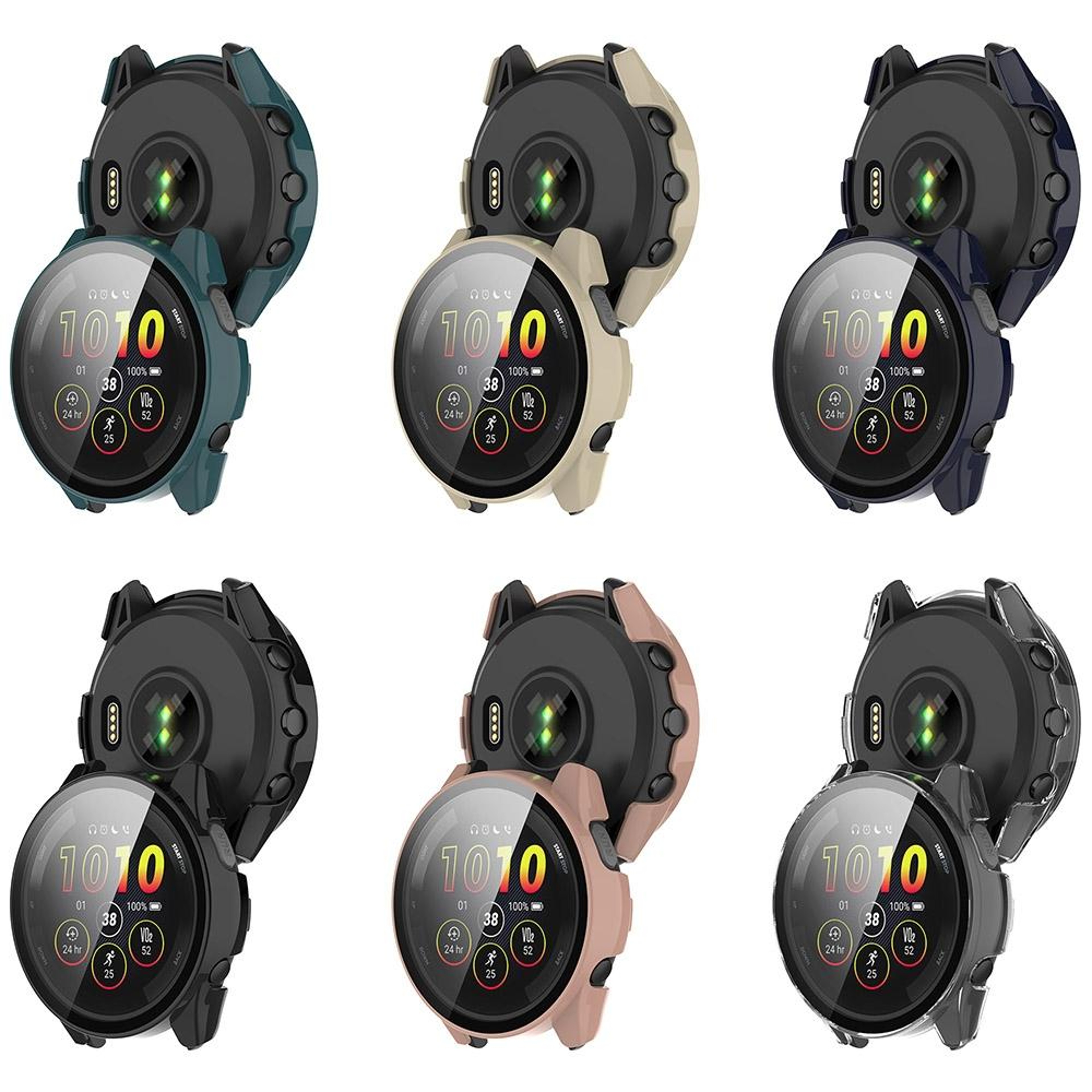 Garmin Forerunner 165 165 Music Protective Case With Tempered Glass Screen Protector Full Coverage 8