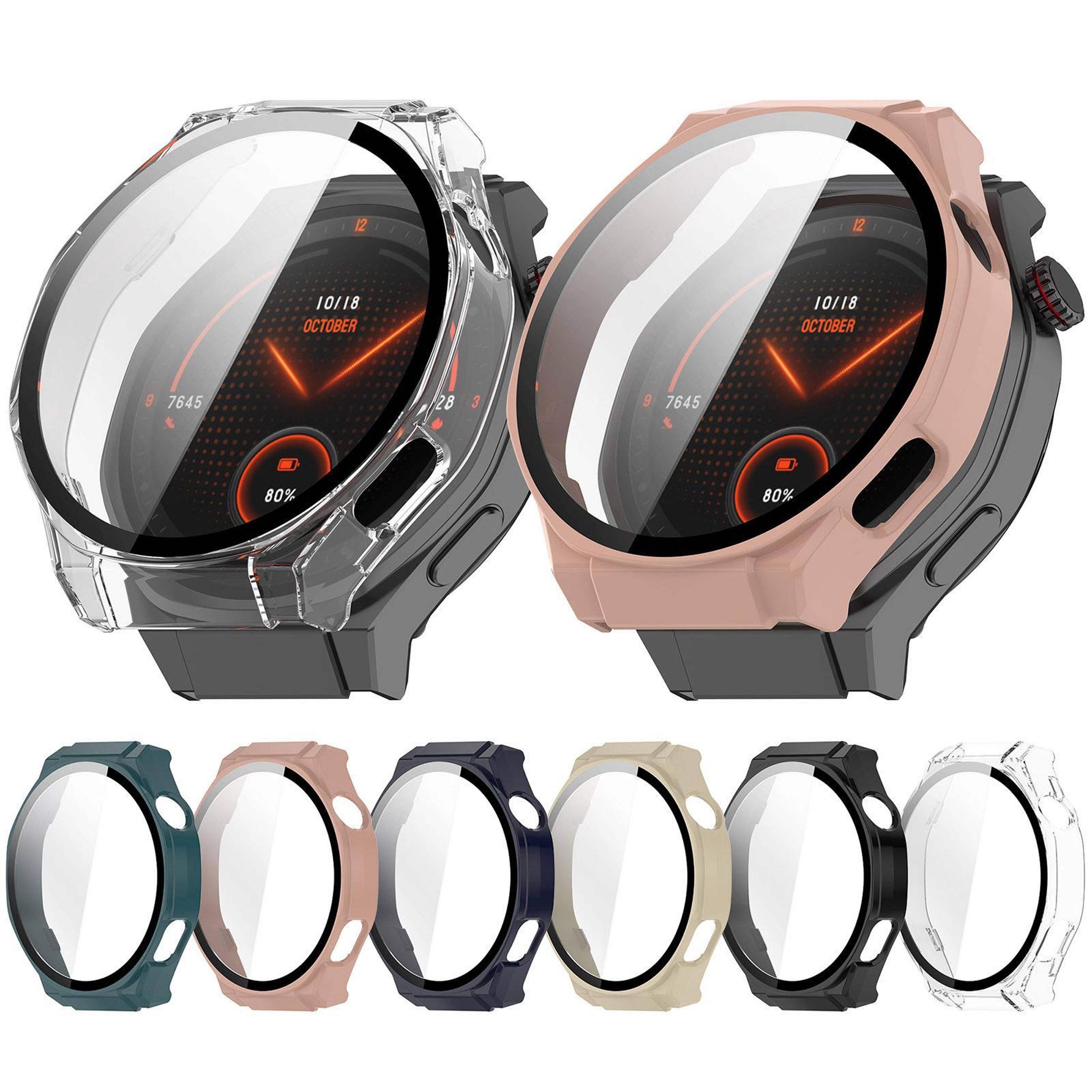 Honor Watch 5 Ultra Protective Case With Tempered Glass Screen Protector Full Coverage PC Cover 6