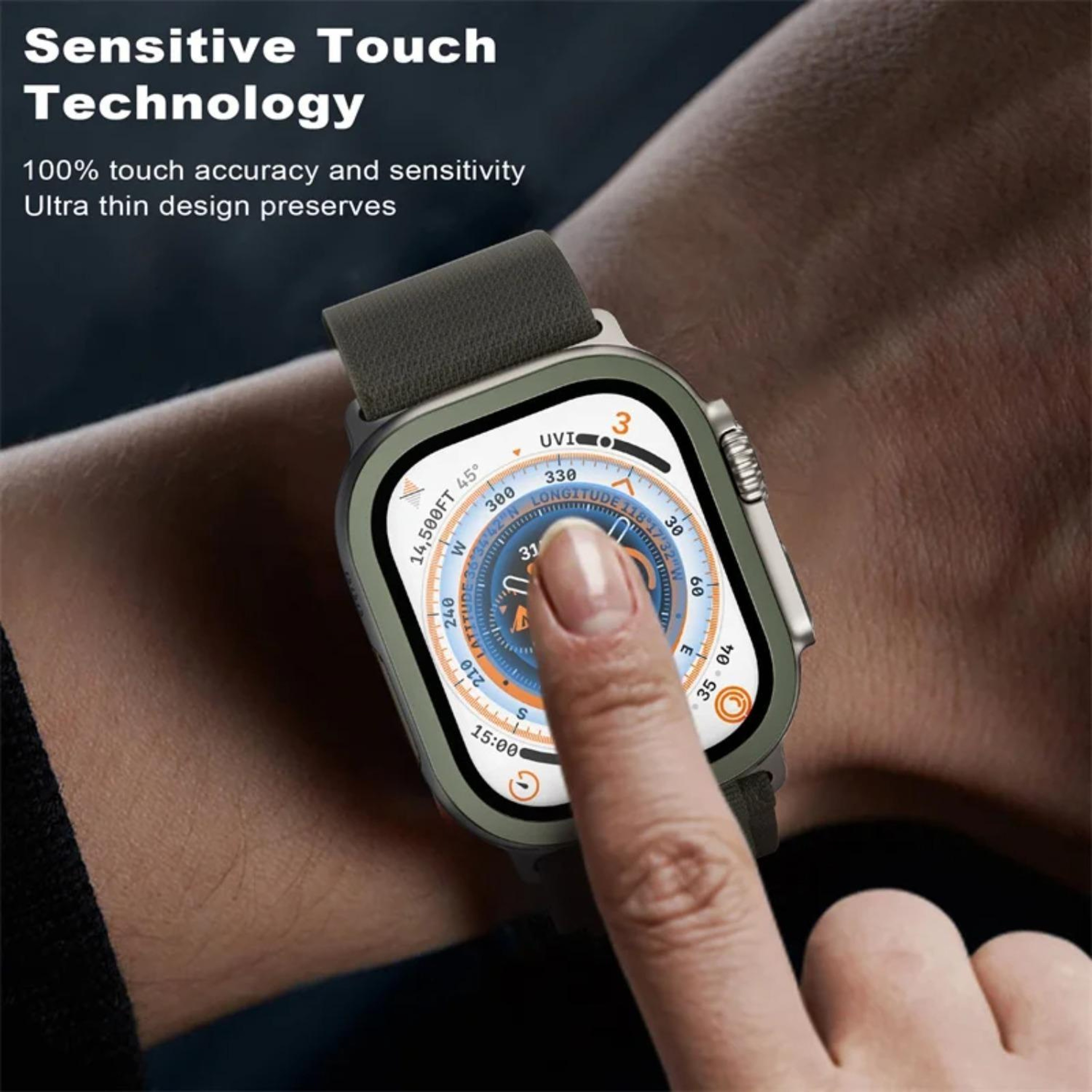 Apple Watch Ultra 49mm Titanium Screen Protector With Tempered Glass Case Full Coverage 6