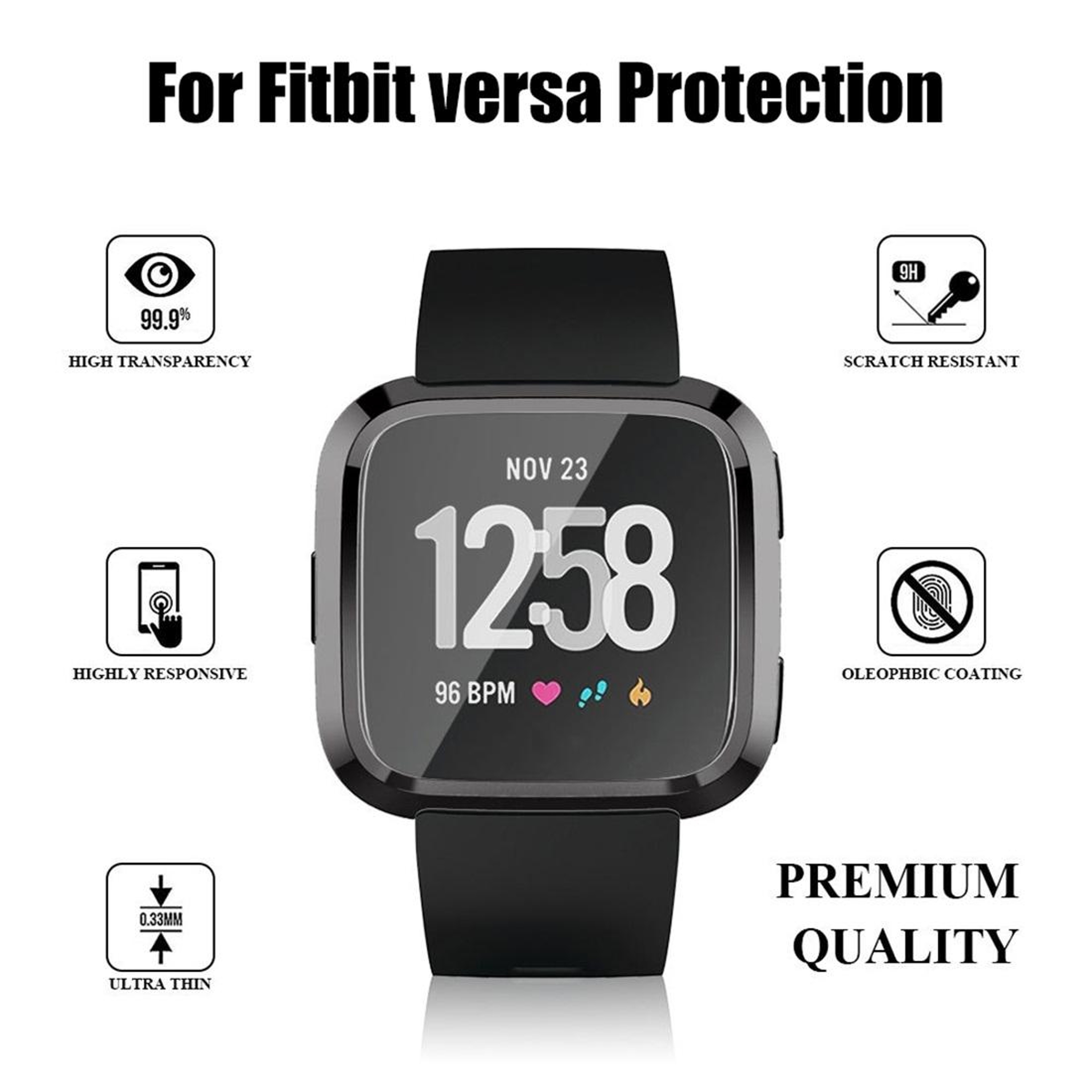 Fitbit Versa TPU Protective Case Soft Shockproof Watch Cover Scratch Resistant Bumper 2