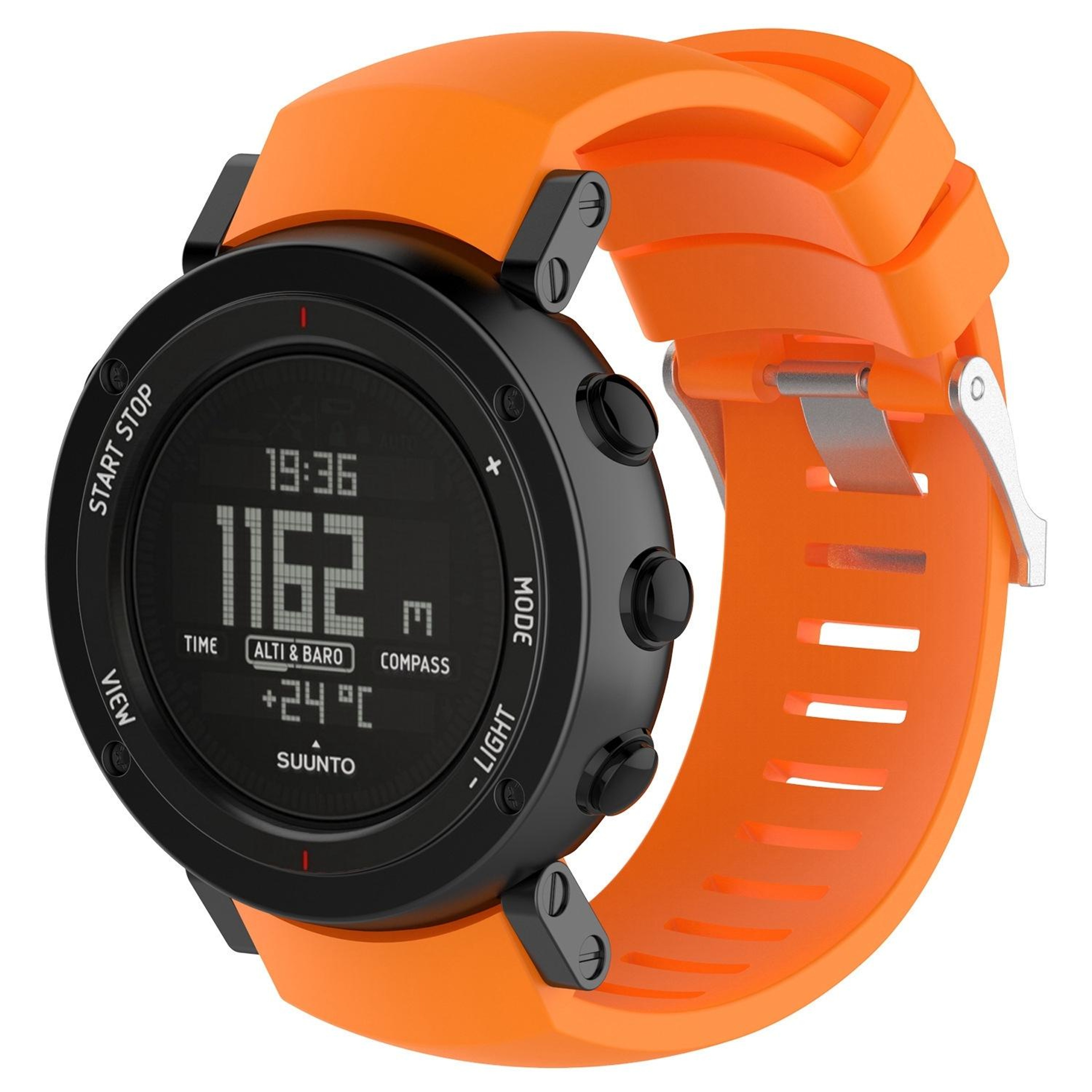 SUUNTO Core ALU Black Silicone Watch Band Soft Adjustable Replacement Strap 5