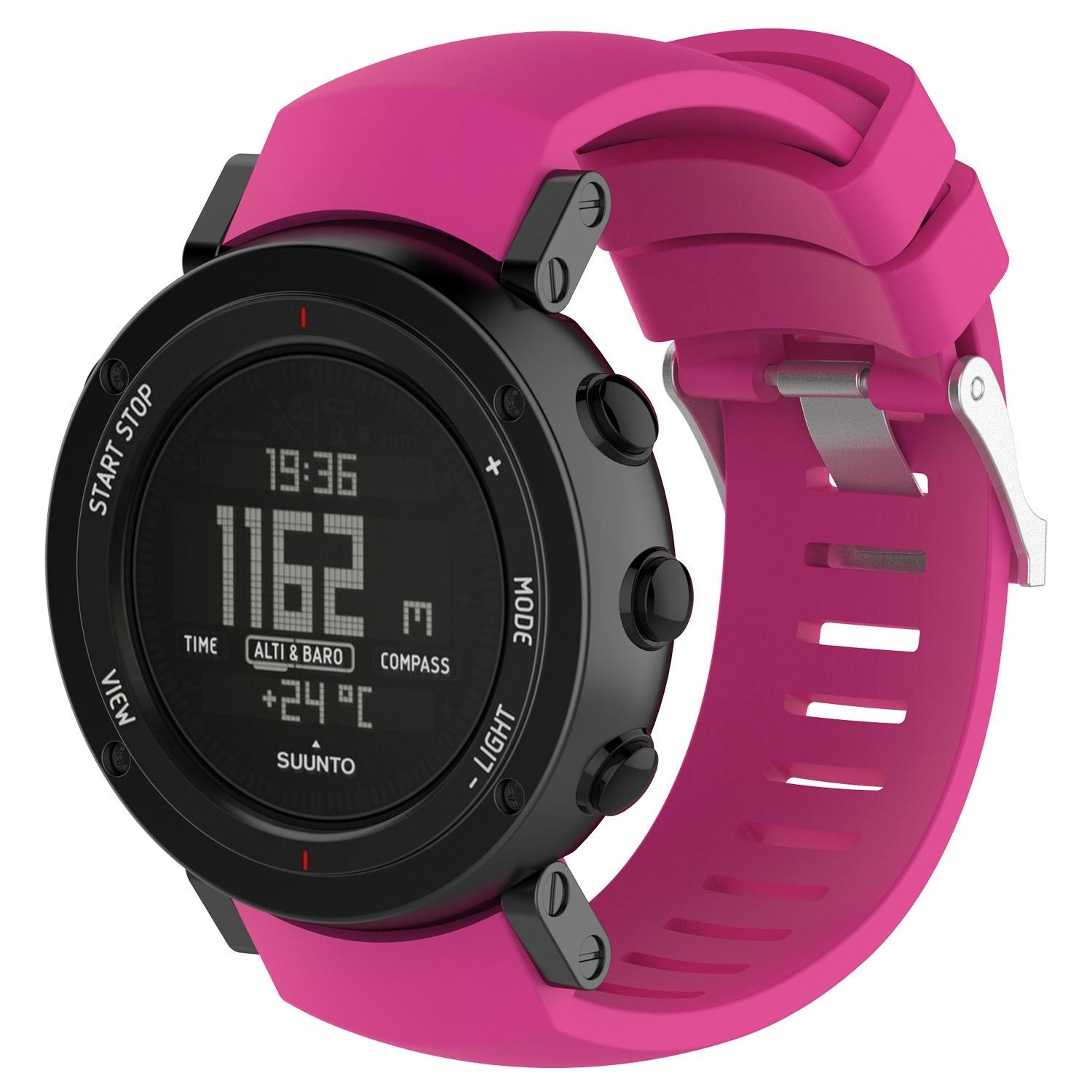 SUUNTO Core ALU Black Silicone Watch Band Soft Adjustable Replacement Strap 10
