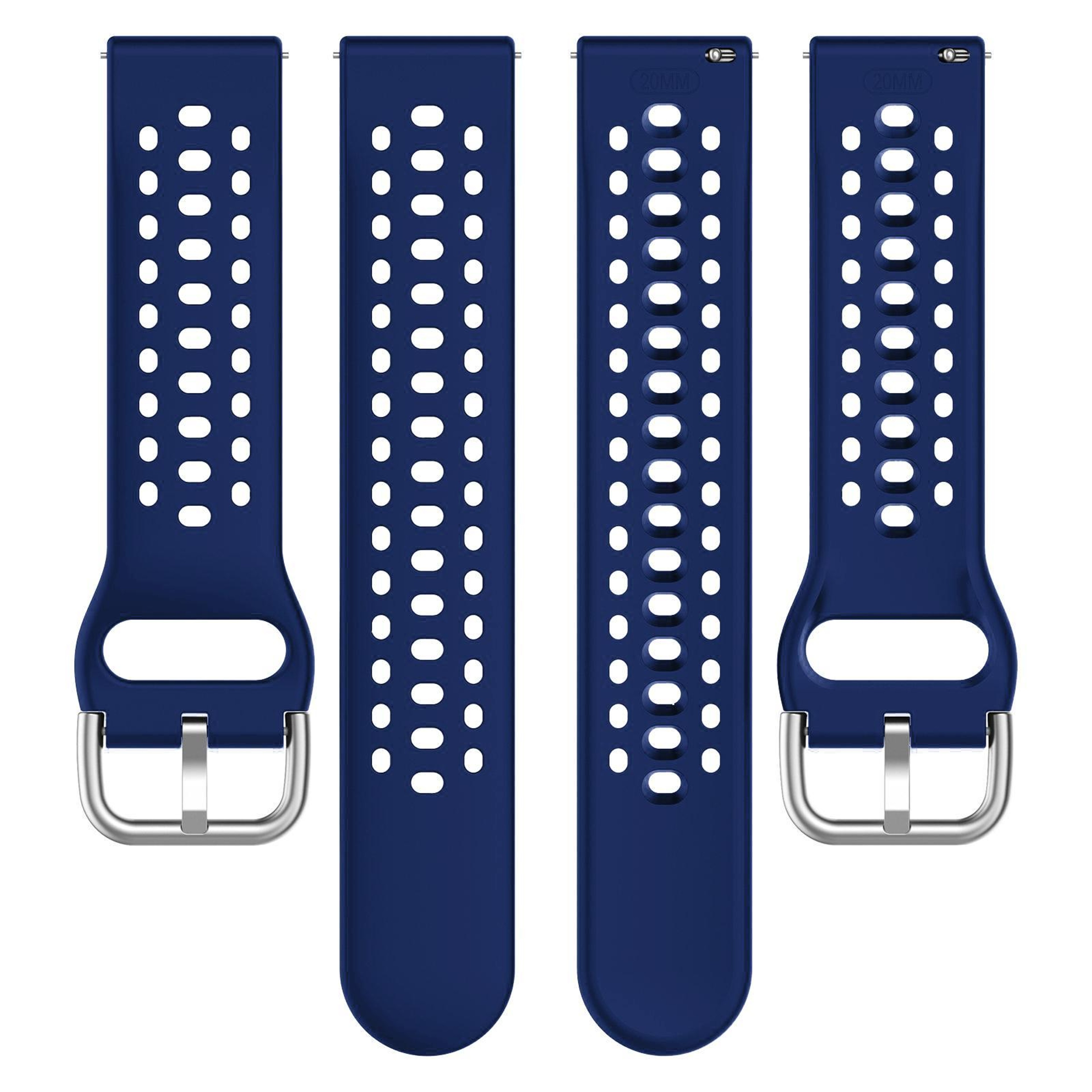 Silicone Sport Watch Band With Silver Buckle Adjustable Replacement Watch Strap 4