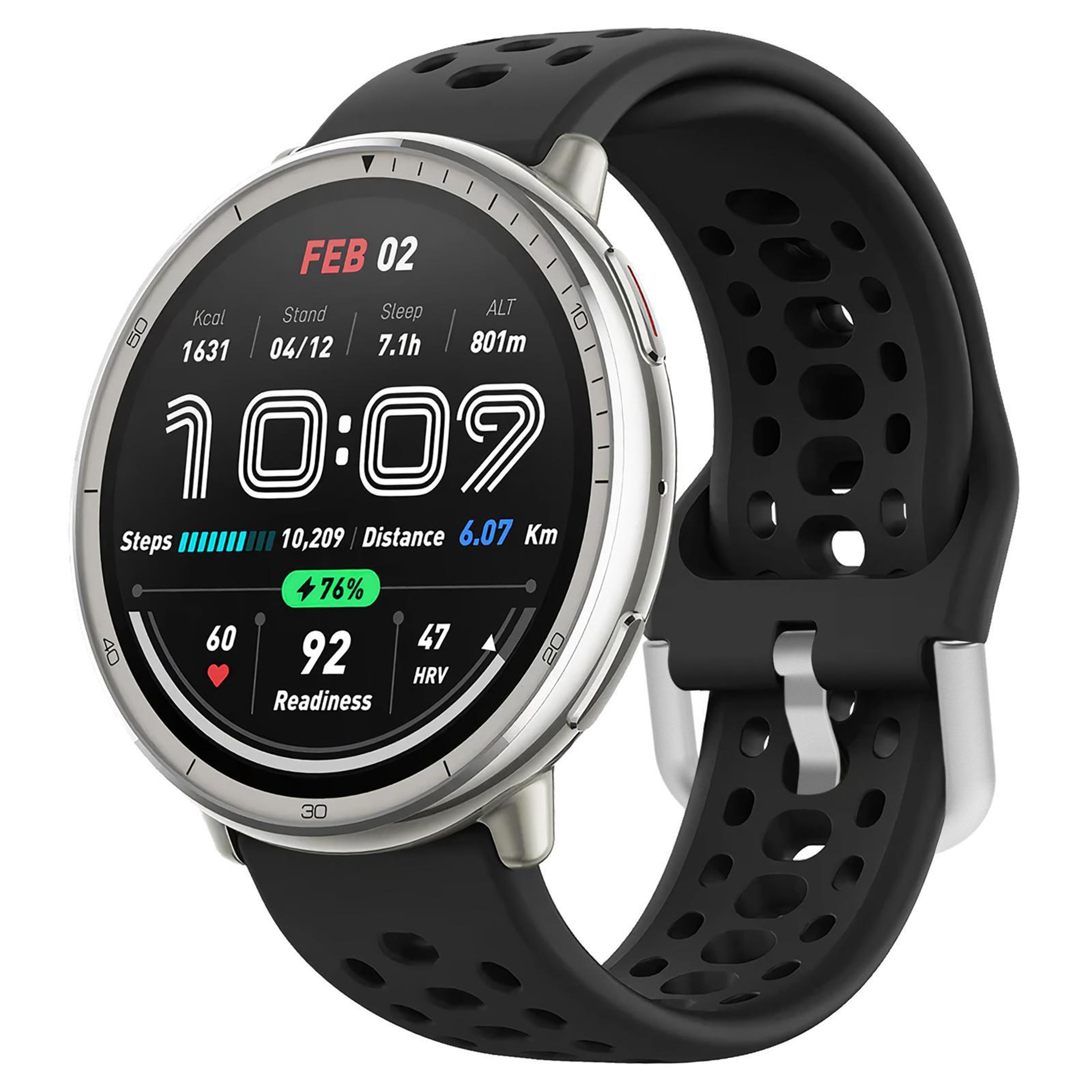 Silicone Sport Watch Band With Silver Buckle Adjustable Replacement Watch Strap 10