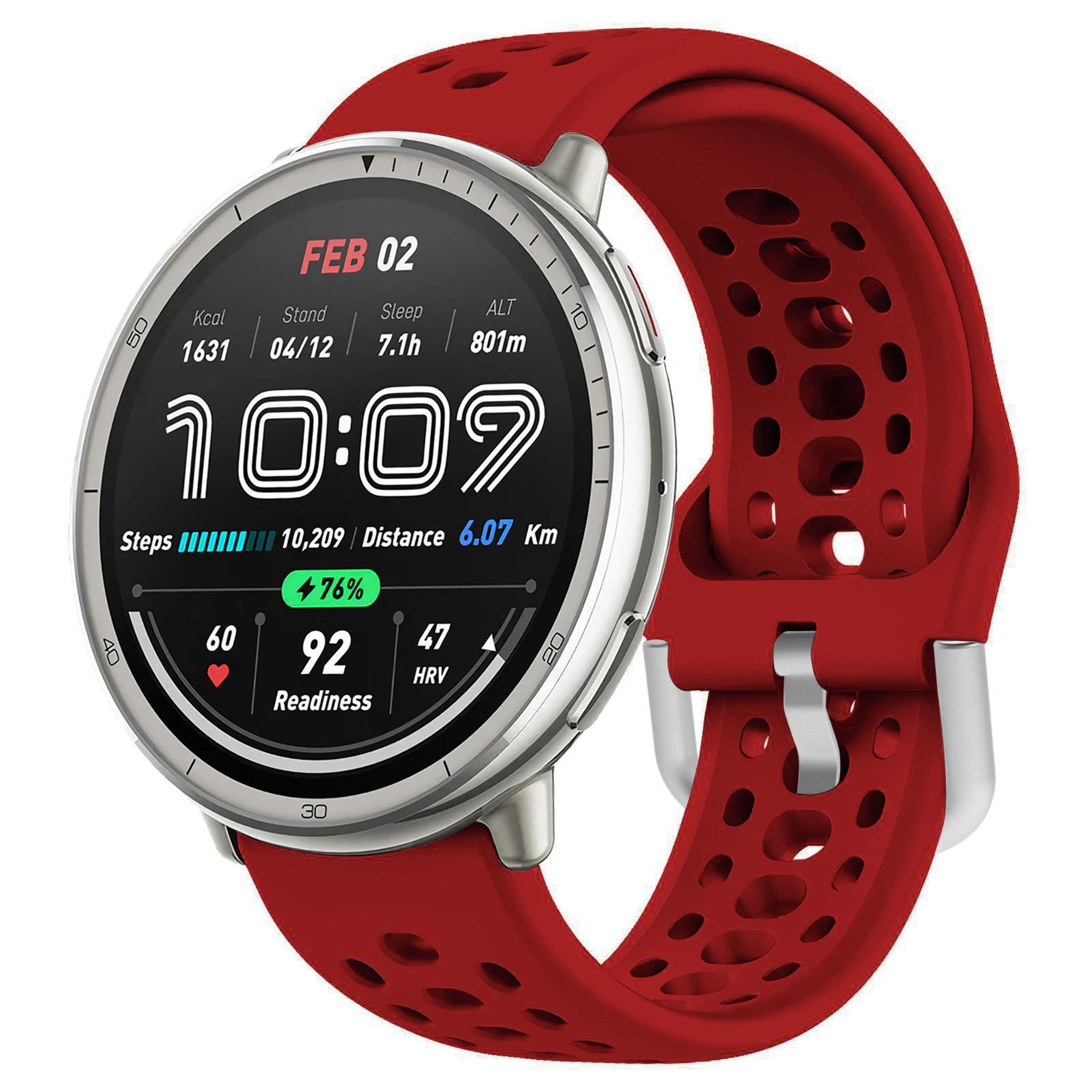 Silicone Sport Watch Band With Silver Buckle Adjustable Replacement Watch Strap 11