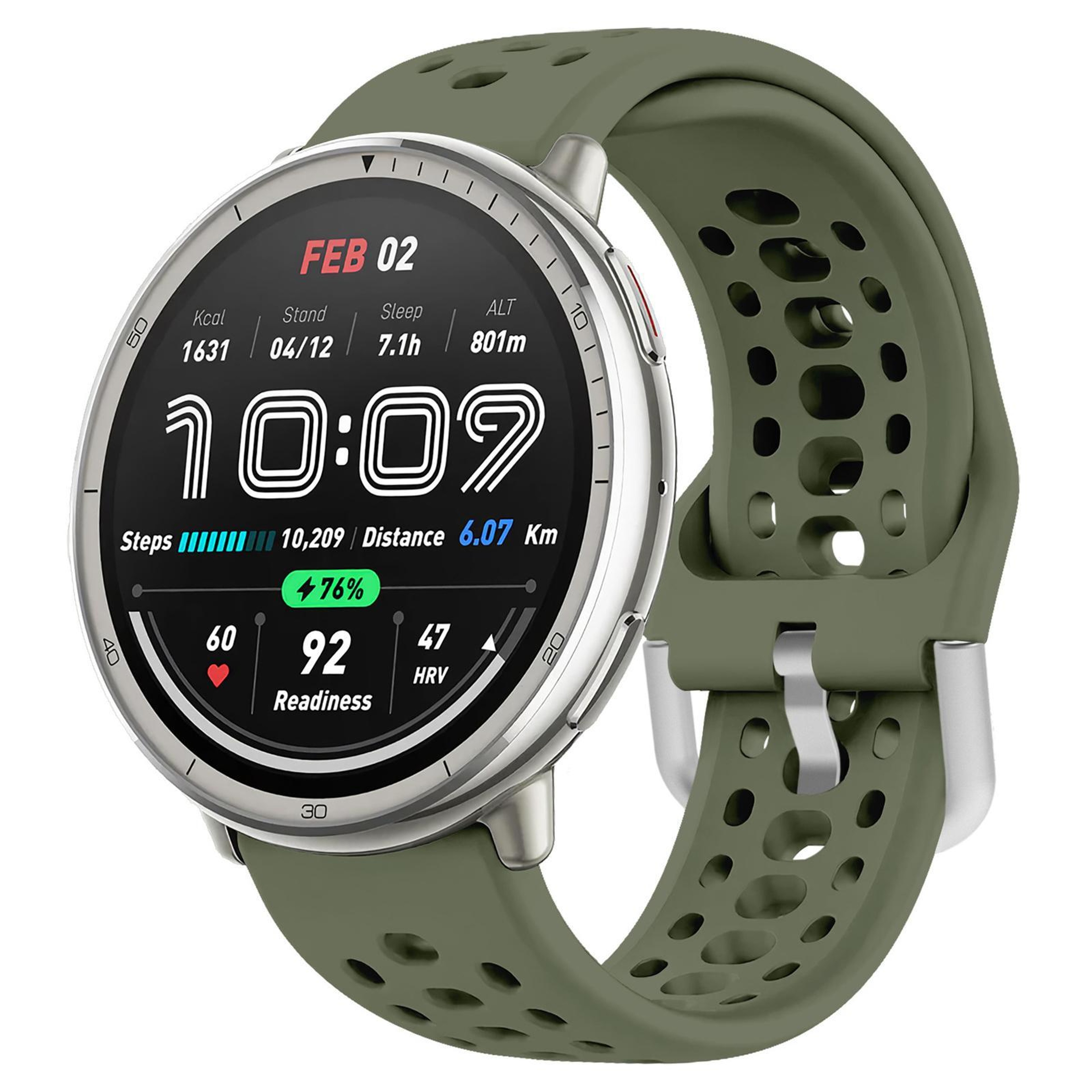 Silicone Sport Watch Band With Silver Buckle Adjustable Replacement Watch Strap 14