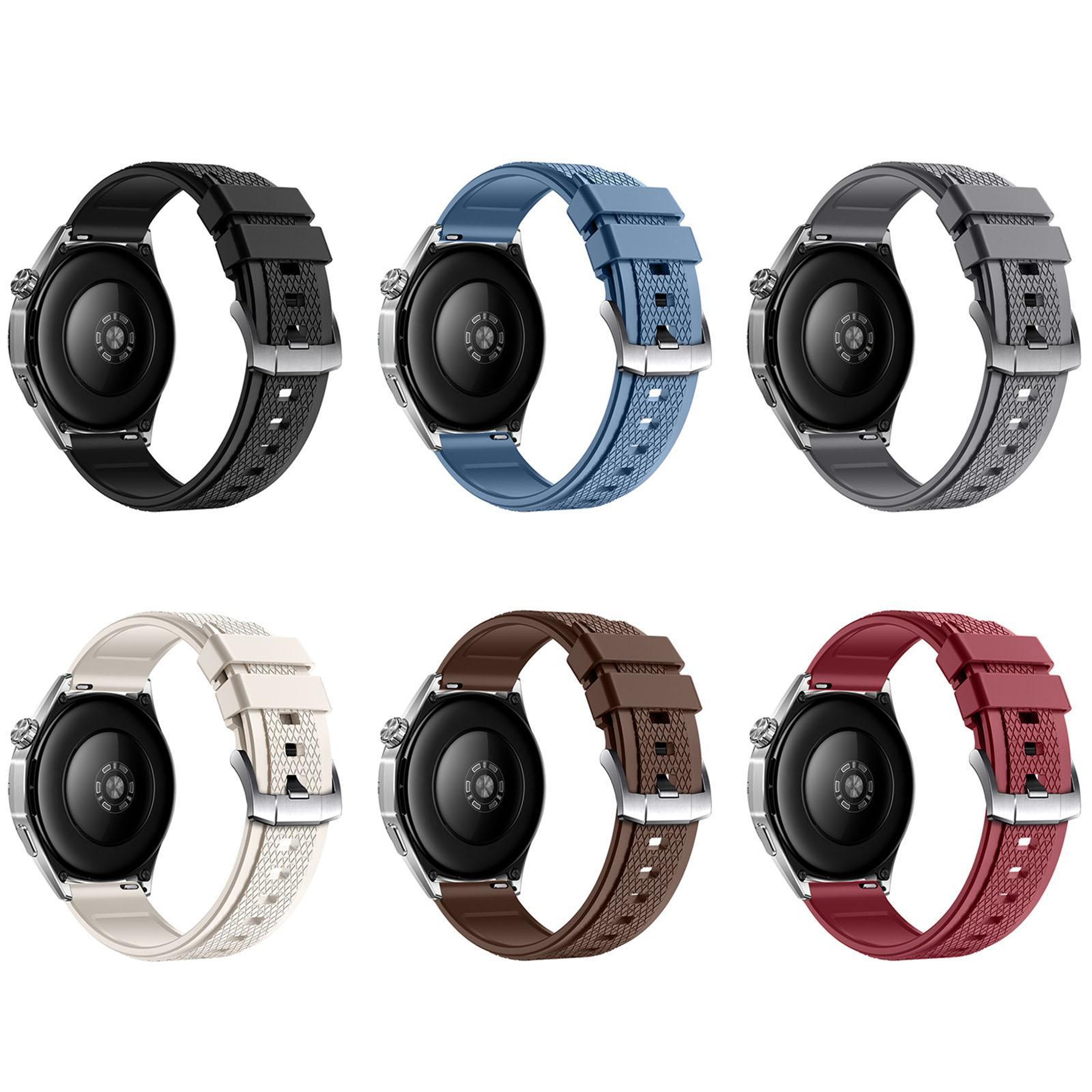 Fluororubber Watch Band Textured Replacement Strap For Longines Comfortable Adjustable Wristband 6