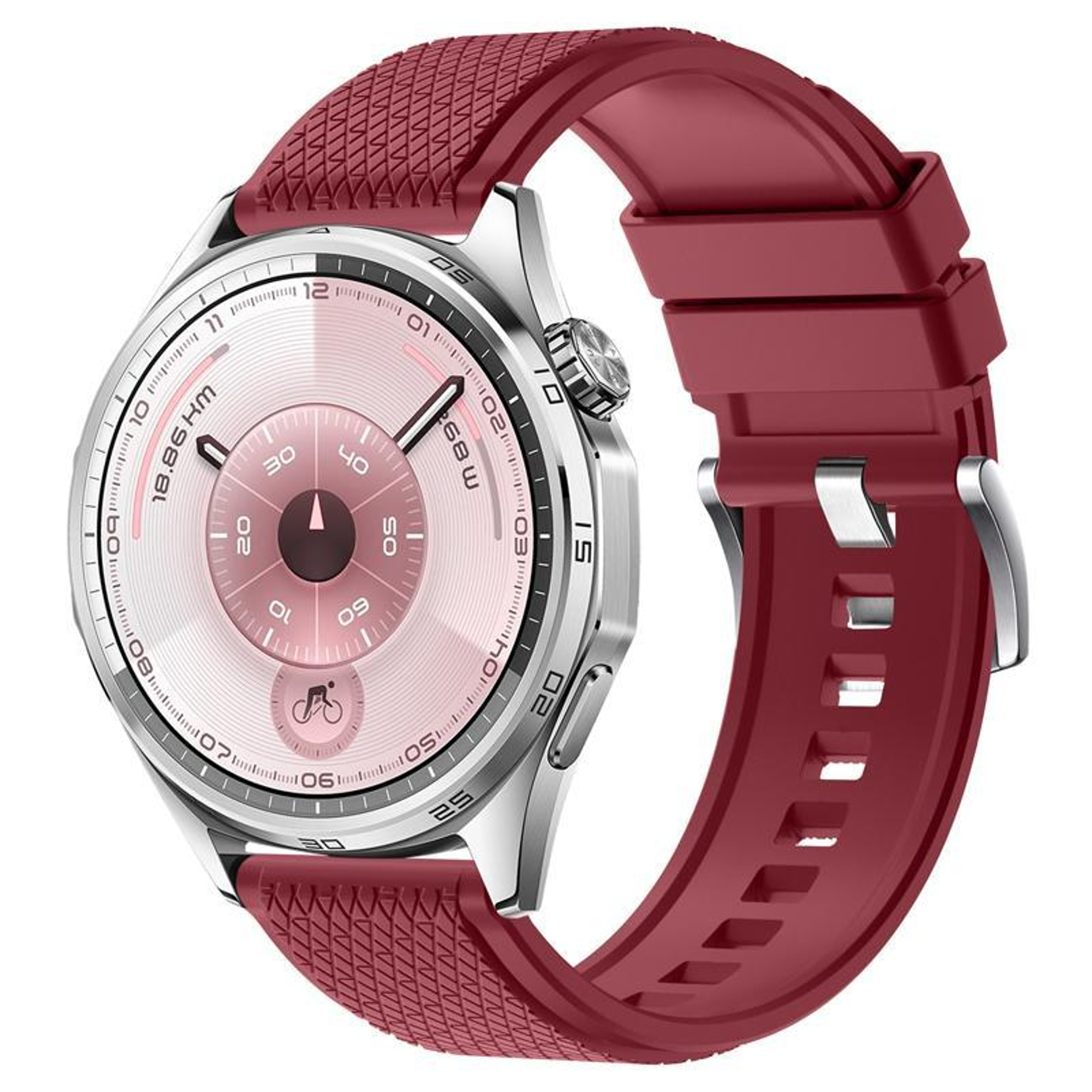 Fluororubber Watch Band Textured Replacement Strap For Longines Comfortable Adjustable Wristband 0