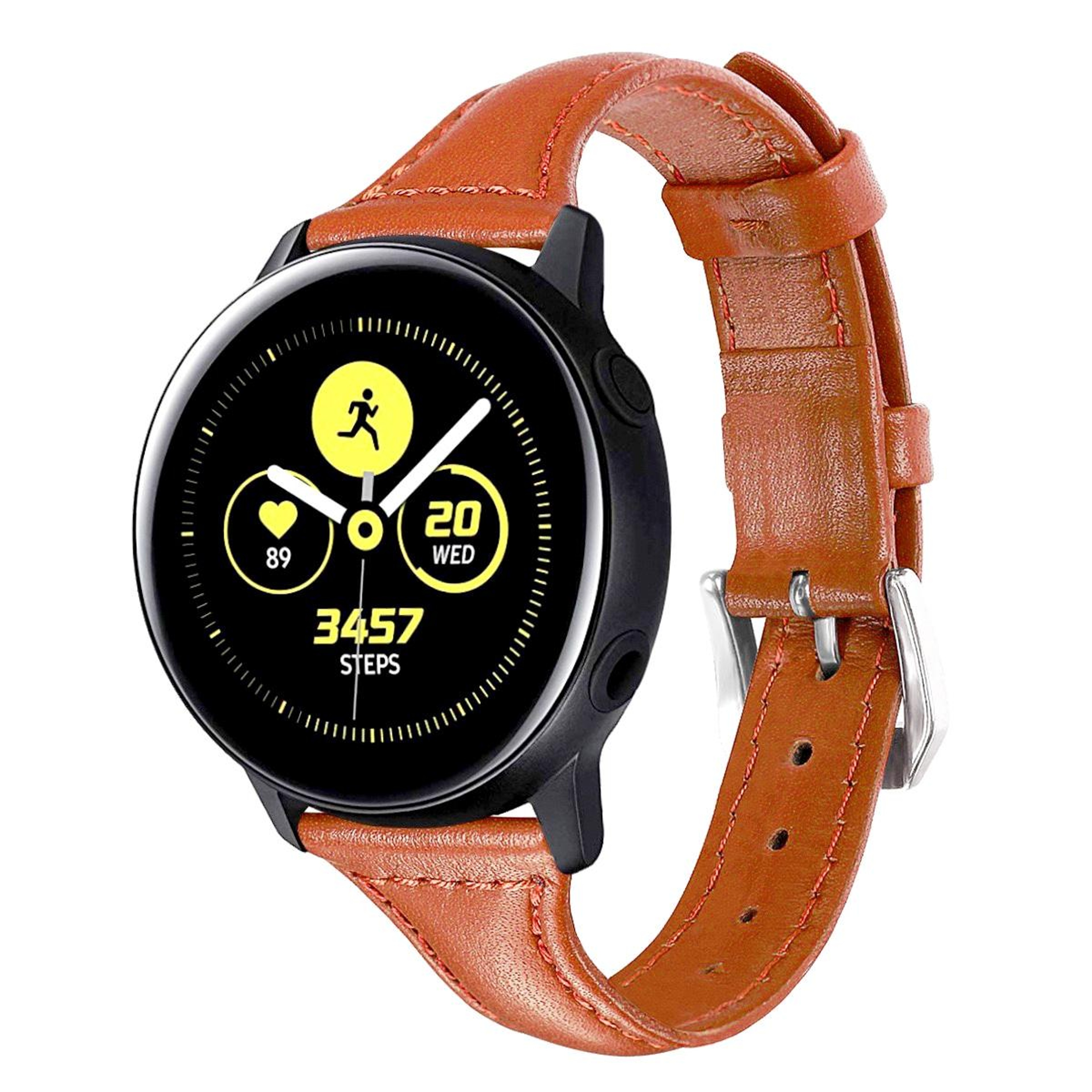 Leather Watch Band For Samsung Galaxy Watch Slim Replacement Strap With Metal Buckle 4