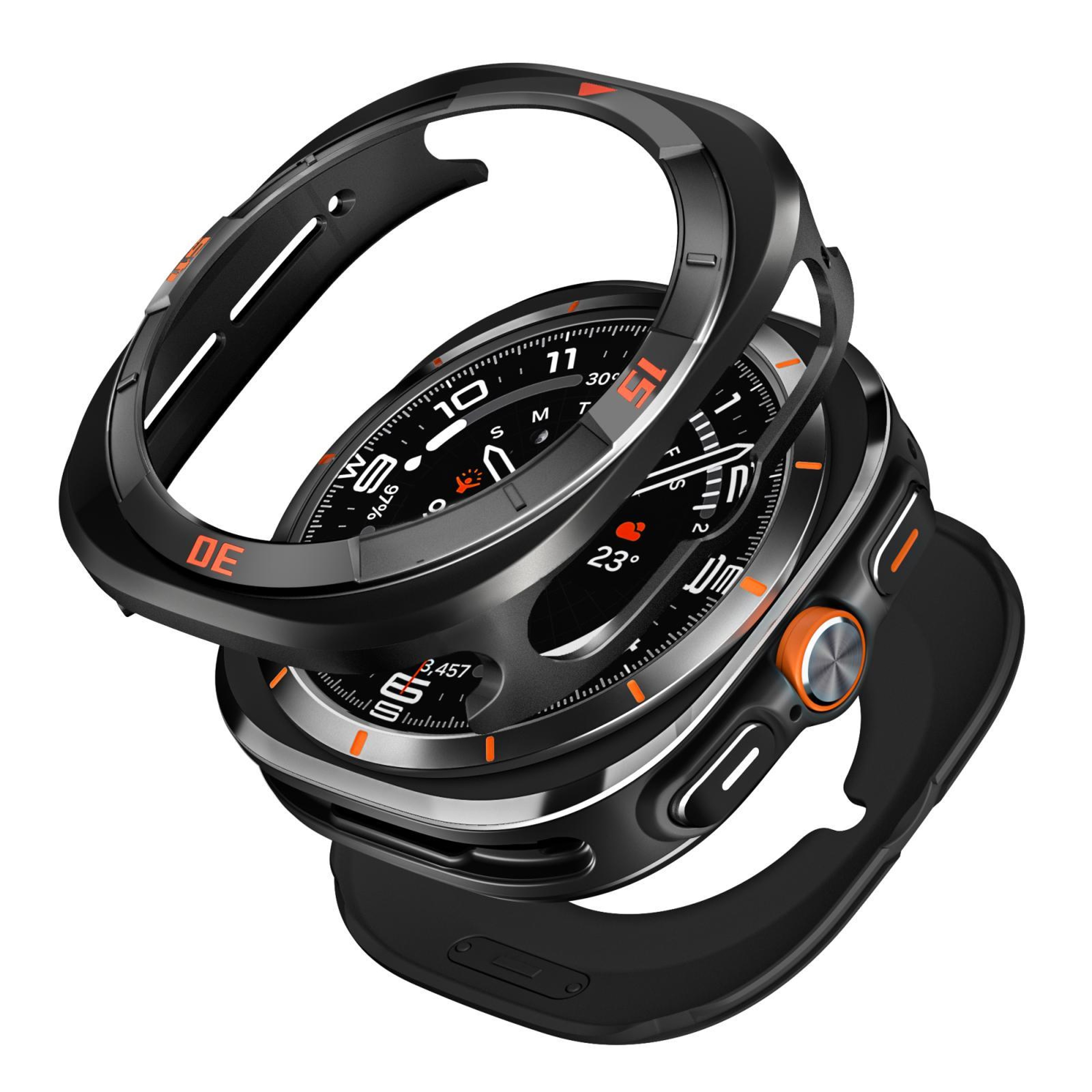 Samsung Galaxy Watch Ultra 47mm Protective Cover Aluminium Alloy PC Watch Case Time Pattern 3