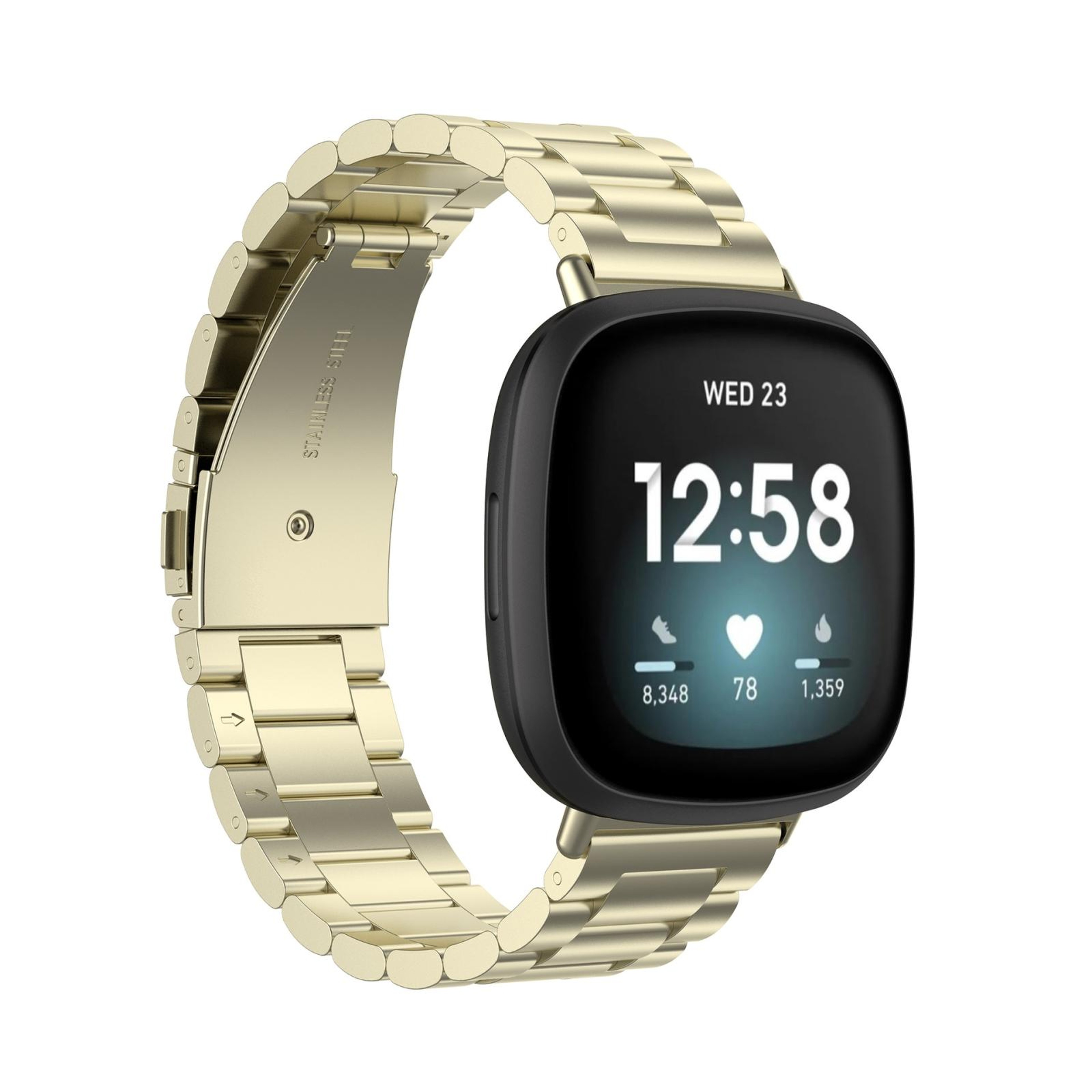 Fitbit Versa 4 Sense 2 Versa 3 Sense Stainless Steel Watch Band Adjustable Metal Replacement Strap – view 9