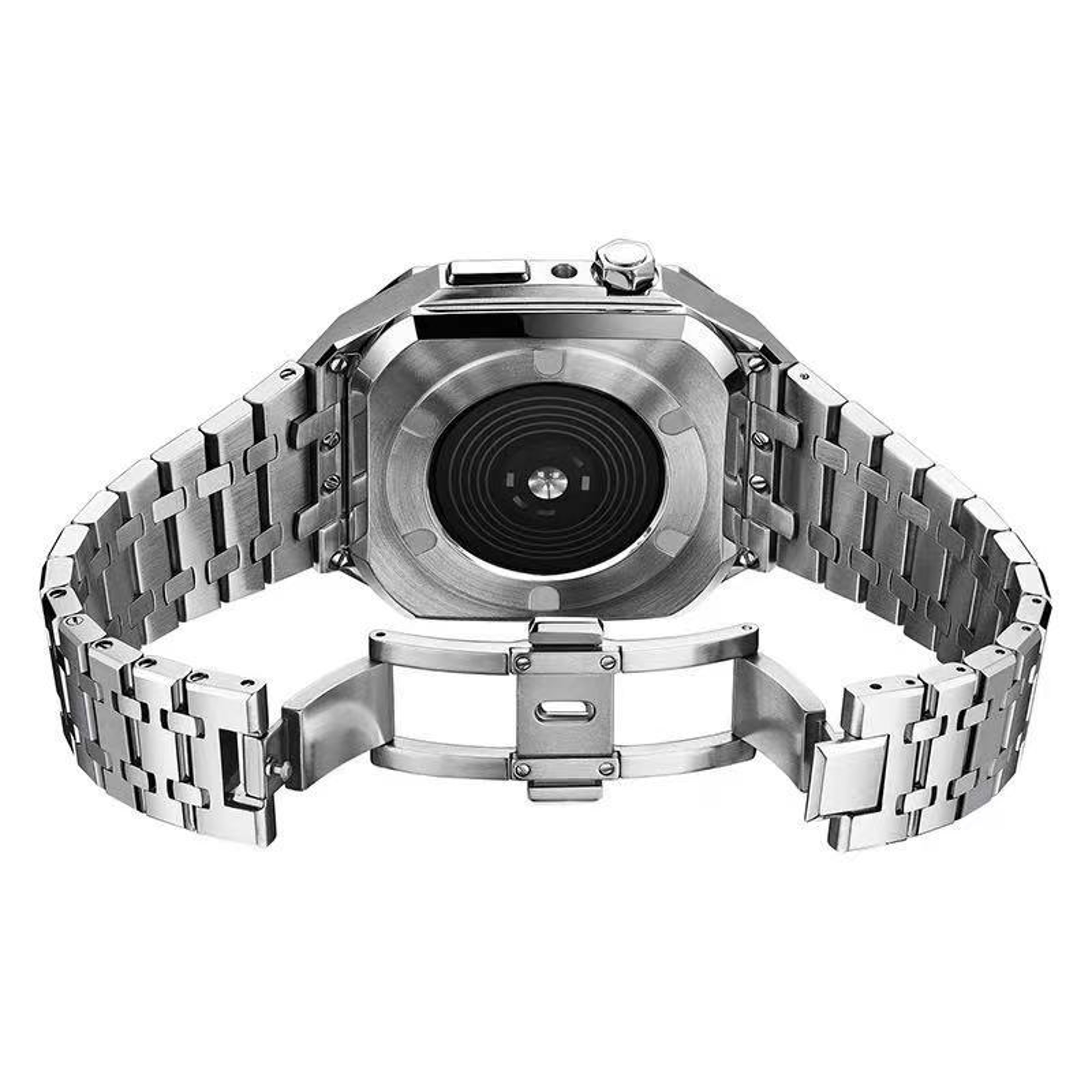 Integrated Apple Watch Metal Band With Protective Case For Apple Watch Series 9 8 7 45mm 4