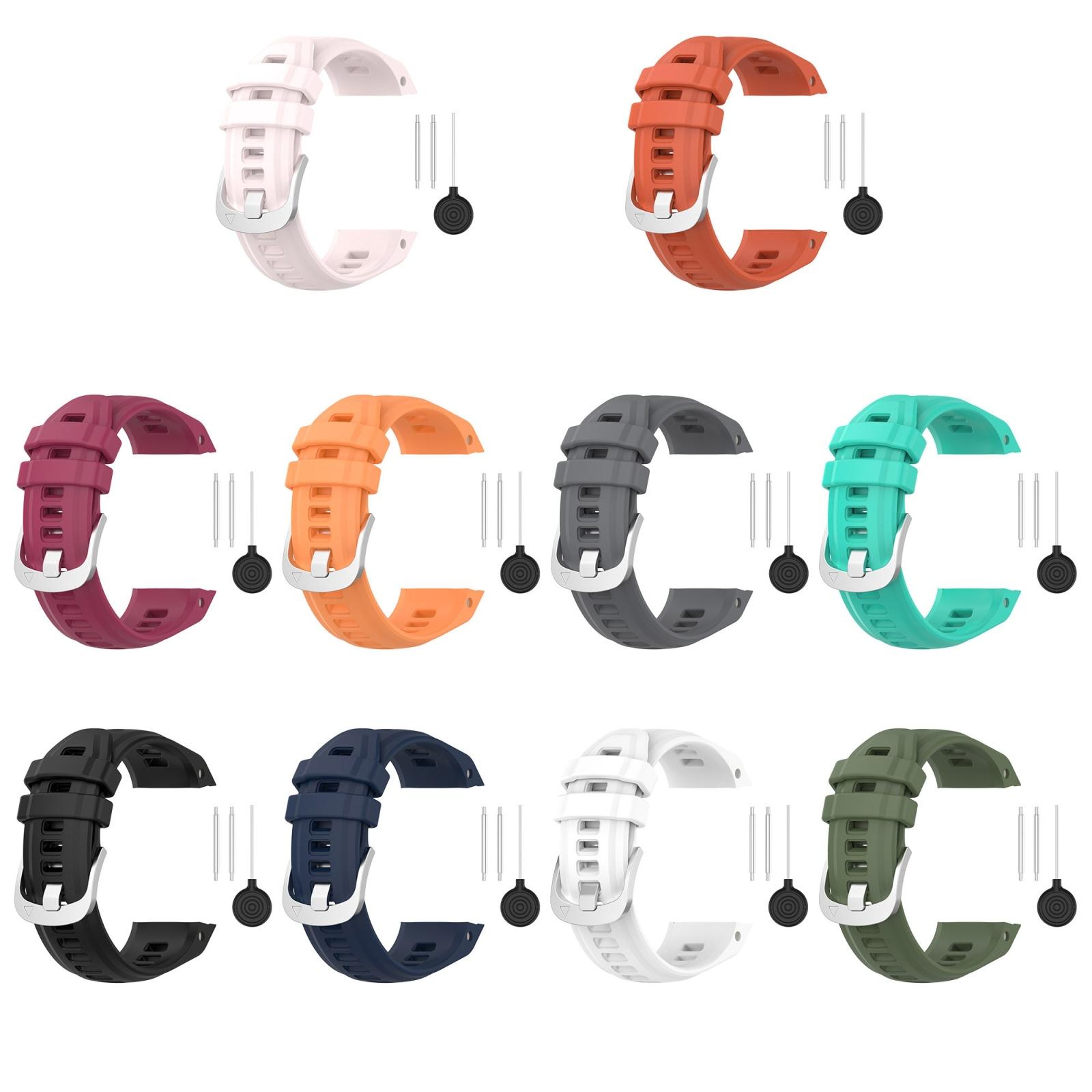 Garmin Instinct 2S 20mm Silicone Watch Band Soft Adjustable Replacement Strap – view 2