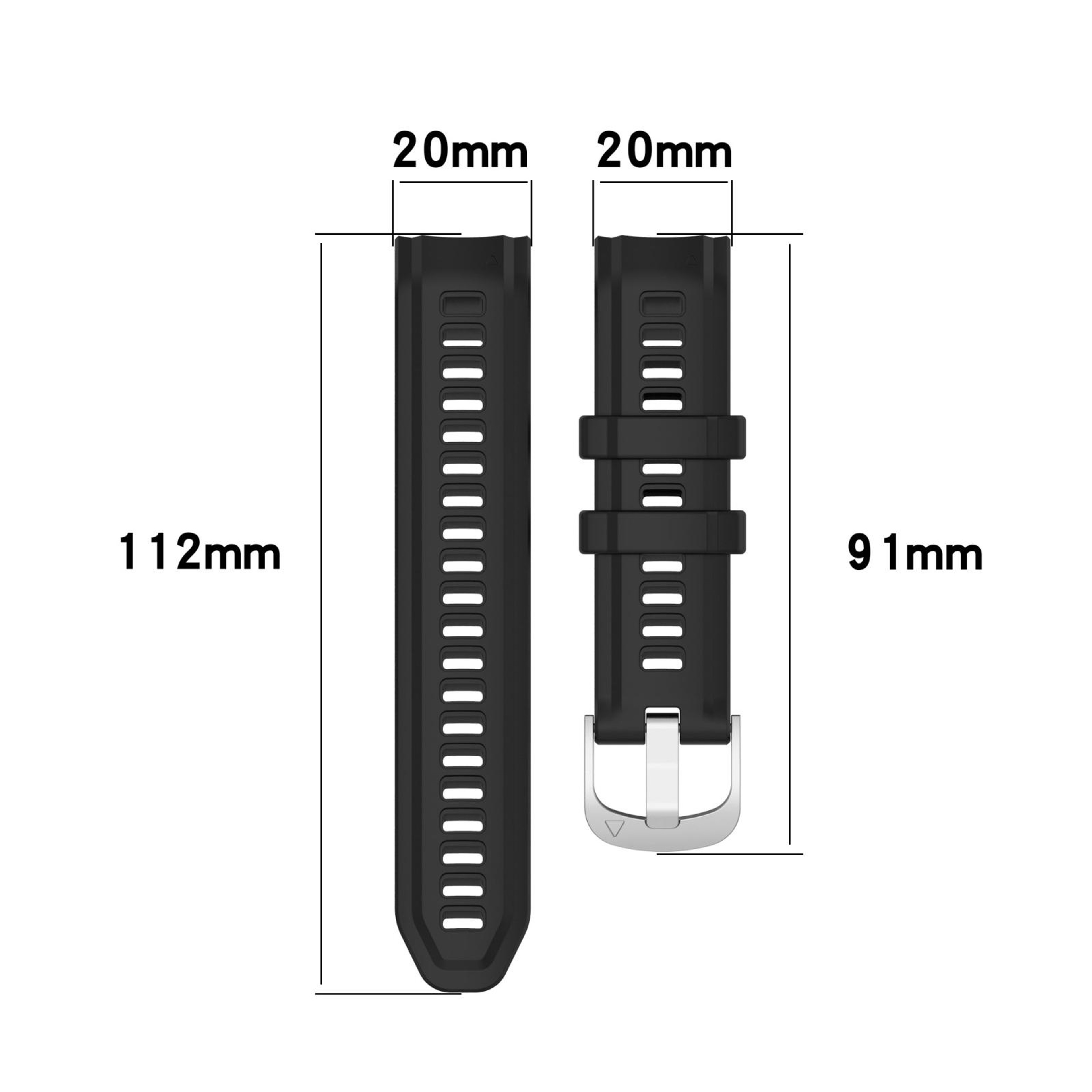 Garmin Instinct 2S 20mm Silicone Watch Band Soft Adjustable Replacement Strap – view 4