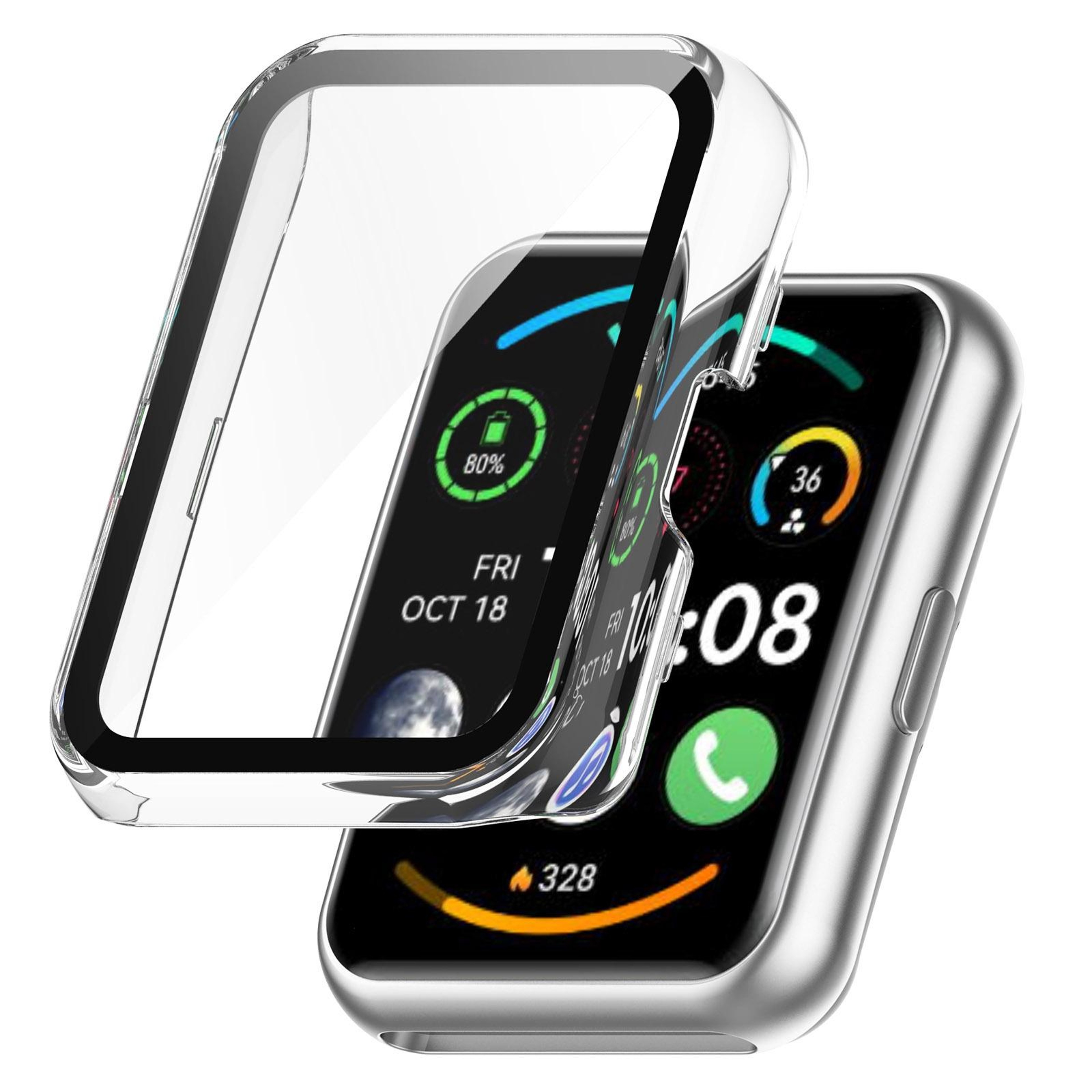 Huawei Watch Fit 2 PC Watch Case with Tempered Glass Screen Protector Full Coverage Protective Cover – view 8