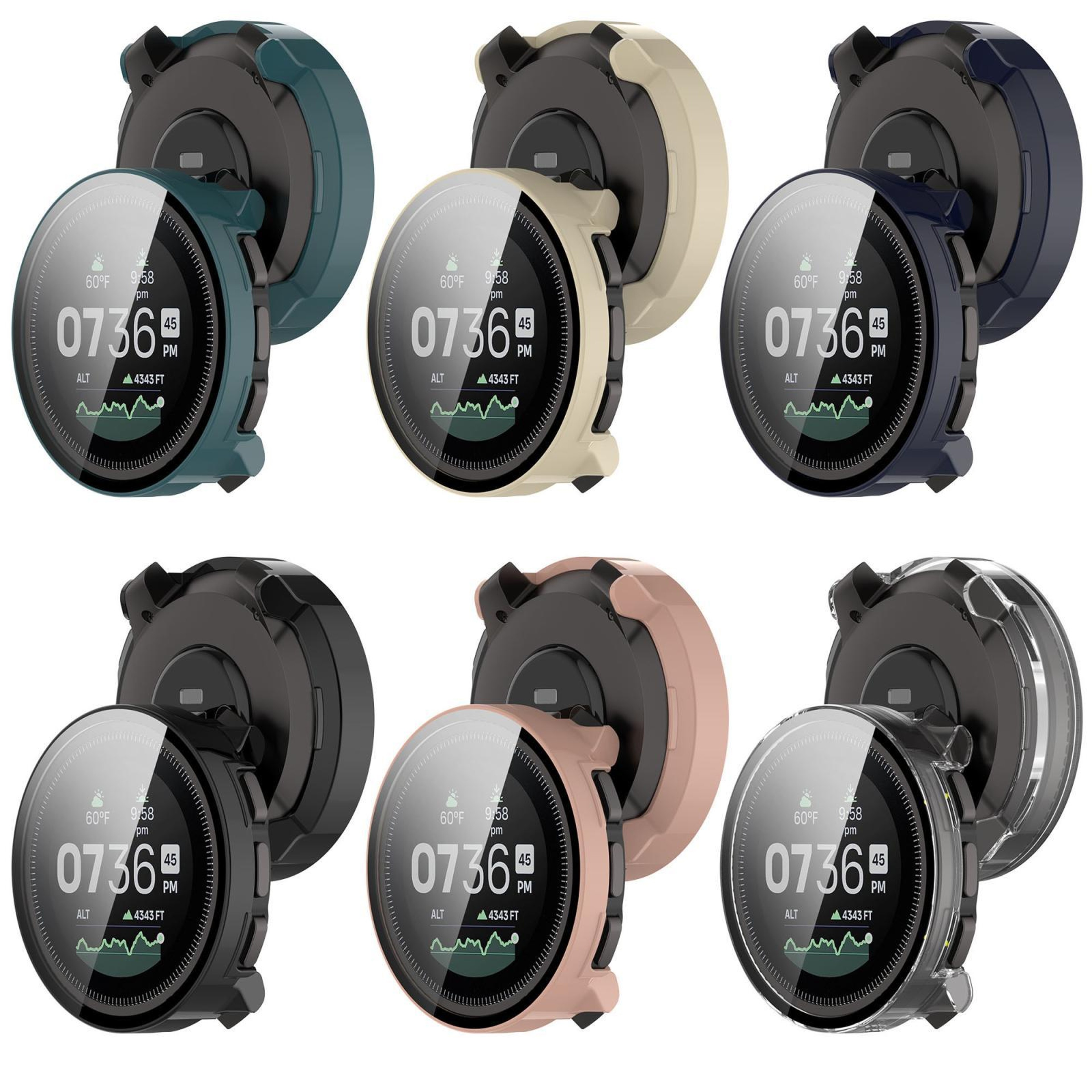 Suunto Vertical Protective Case with Tempered Glass PC Full Coverage Screen Protector – view 10