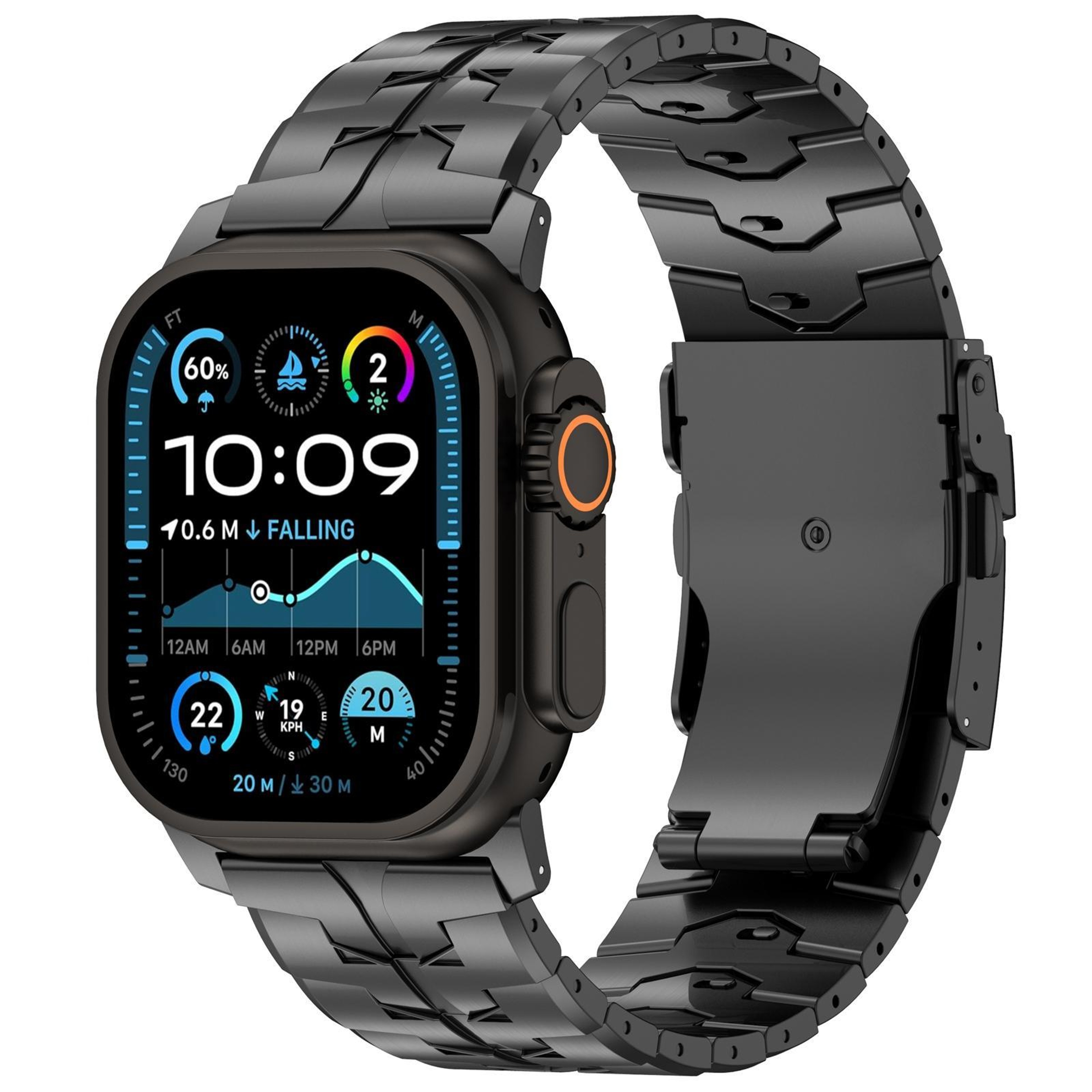 Apple Watch Titanium Watch Band Quick Release Flat Buckle Adjustable Metal Strap – view 8