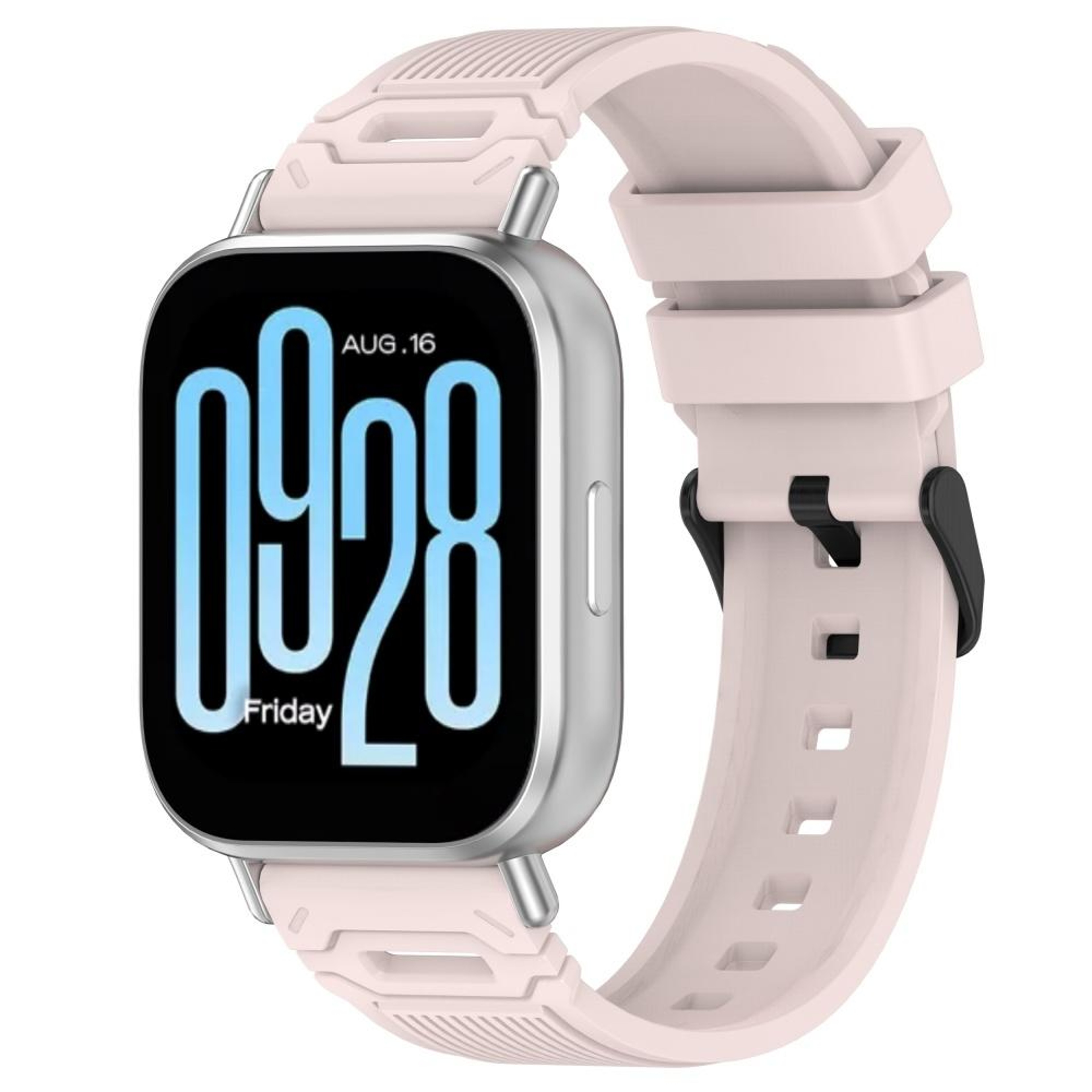 Xiaomi Watch 22mm Silicone Watch Band Vertical Pattern Quick Release Replacement Strap With Black B 7
