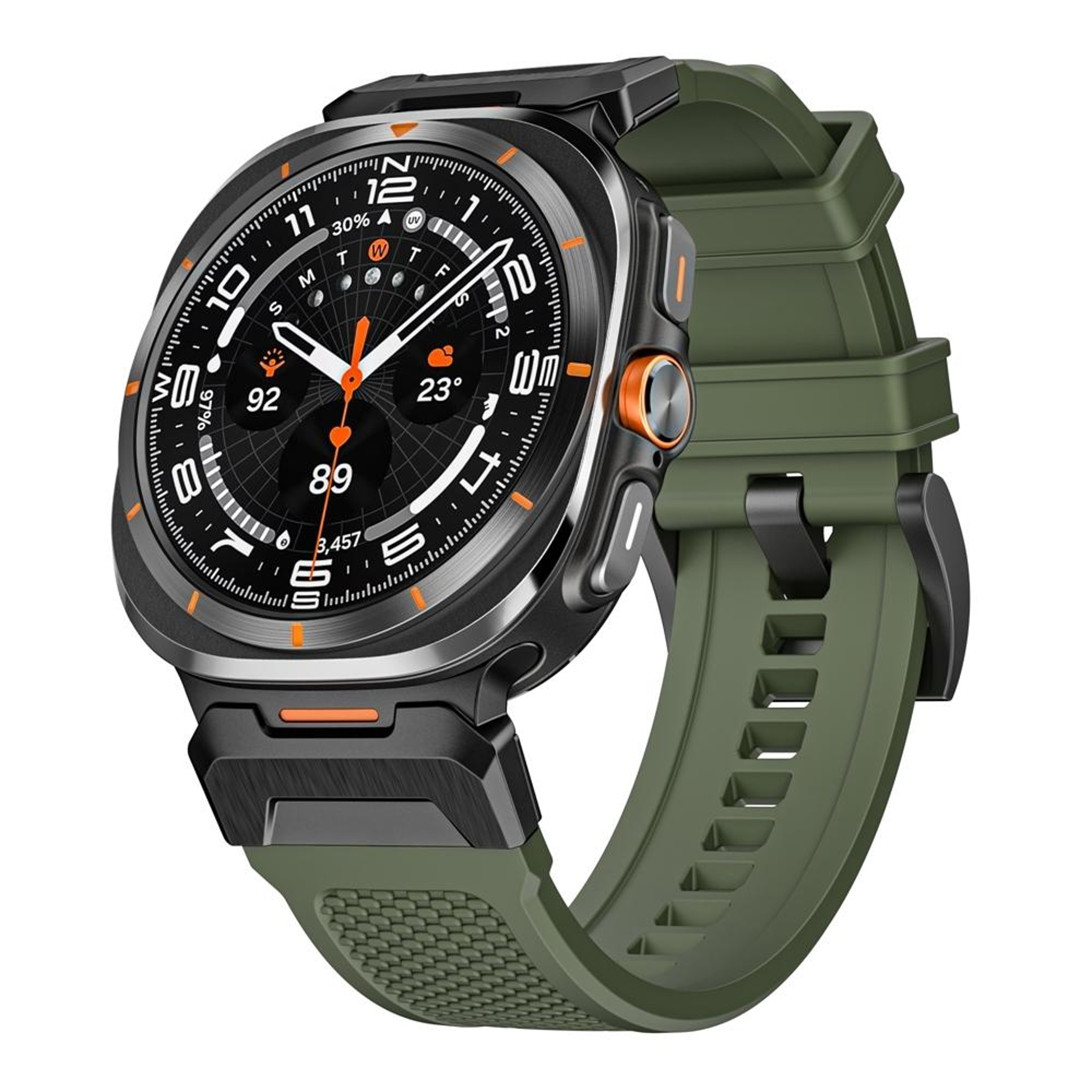 Samsung Galaxy Watch Ultra 47mm Rubber Watch Band with Black Steel Buckle Quick Release Sport Strap – view 9