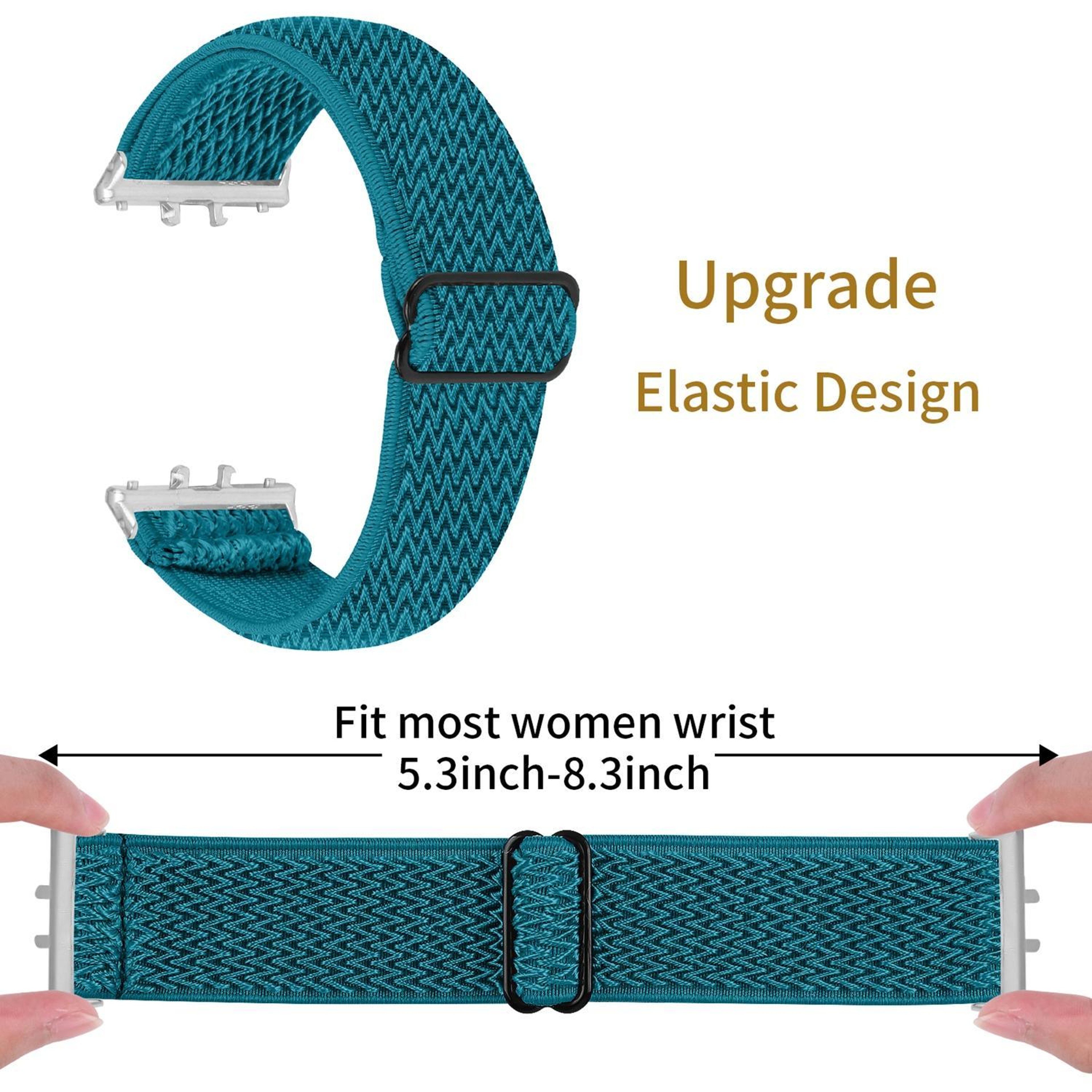 Honor Watch X5 Elastic Nylon Watch Band Wave Pattern Woven Watch Strap With Silver Connector 4