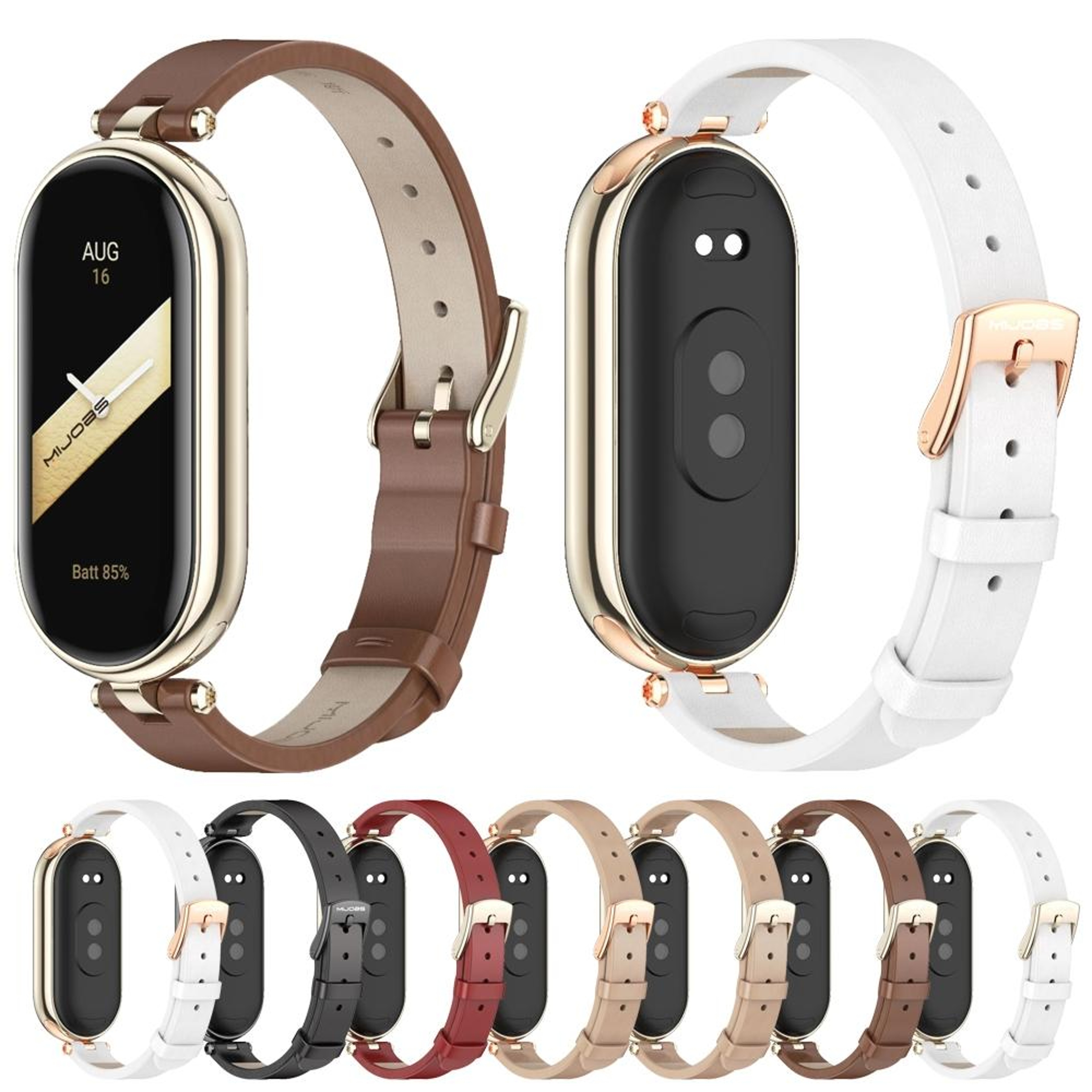 Mijobs Xiaomi Smart Band 10 Strap Genuine Leather Replacement Band for Xiaomi Smart Band 10 9 8 – view 4