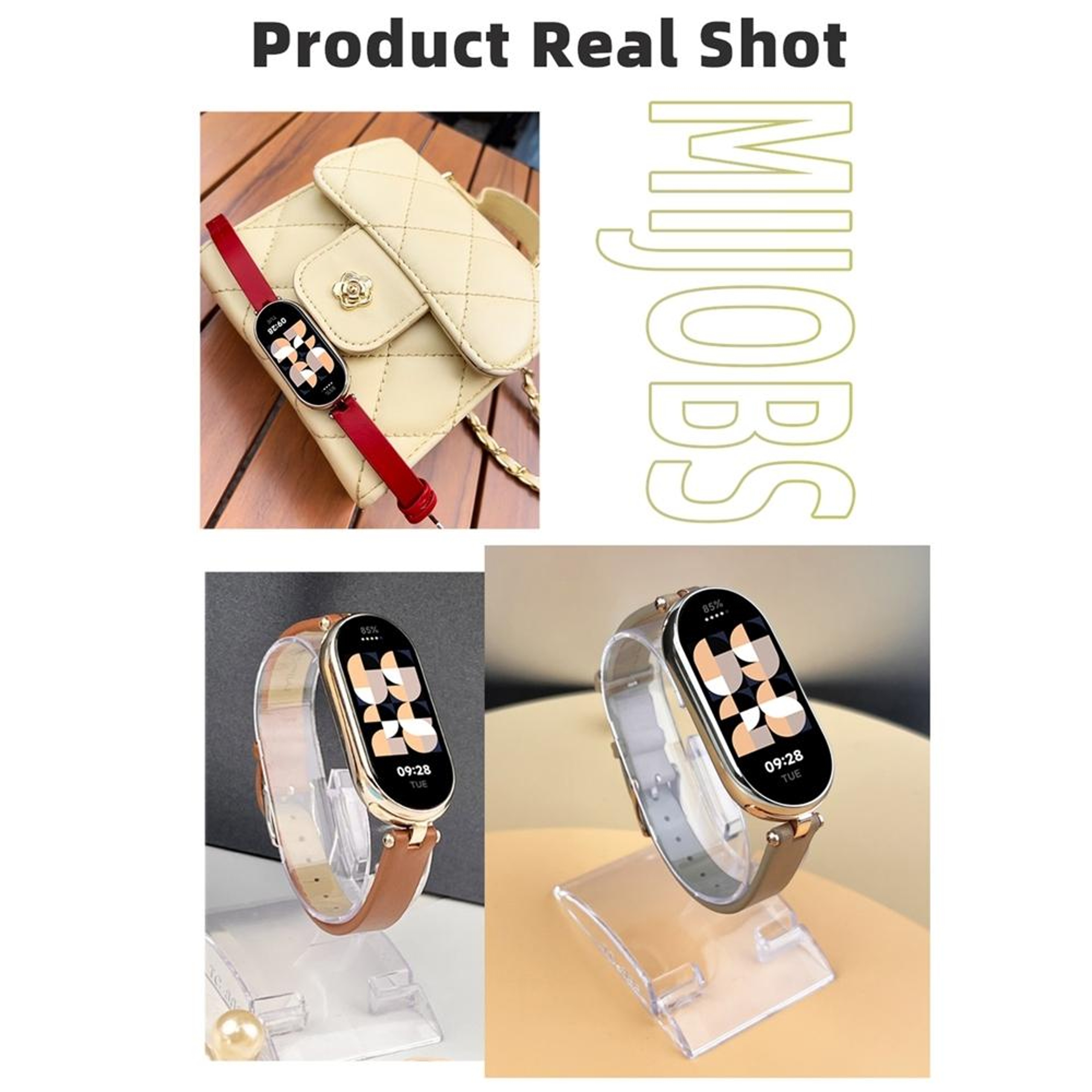 Mijobs Xiaomi Smart Band 10 Strap Genuine Leather Replacement Band for Xiaomi Smart Band 10 9 8 – view 7
