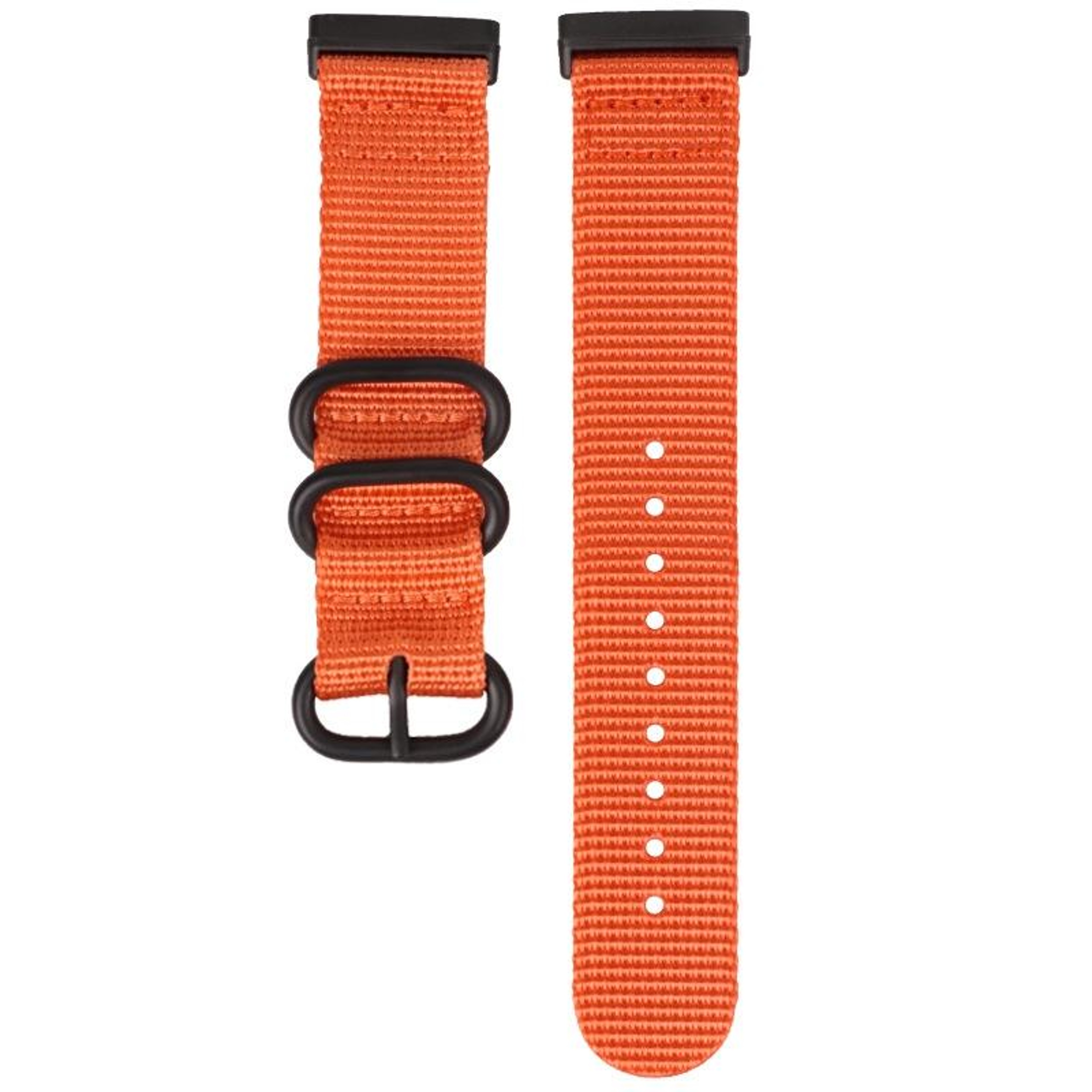 Fitbit Versa 4 Sense 2 Nylon Watch Band Adjustable Replacement Strap With Three Ring Steel Buckle 3