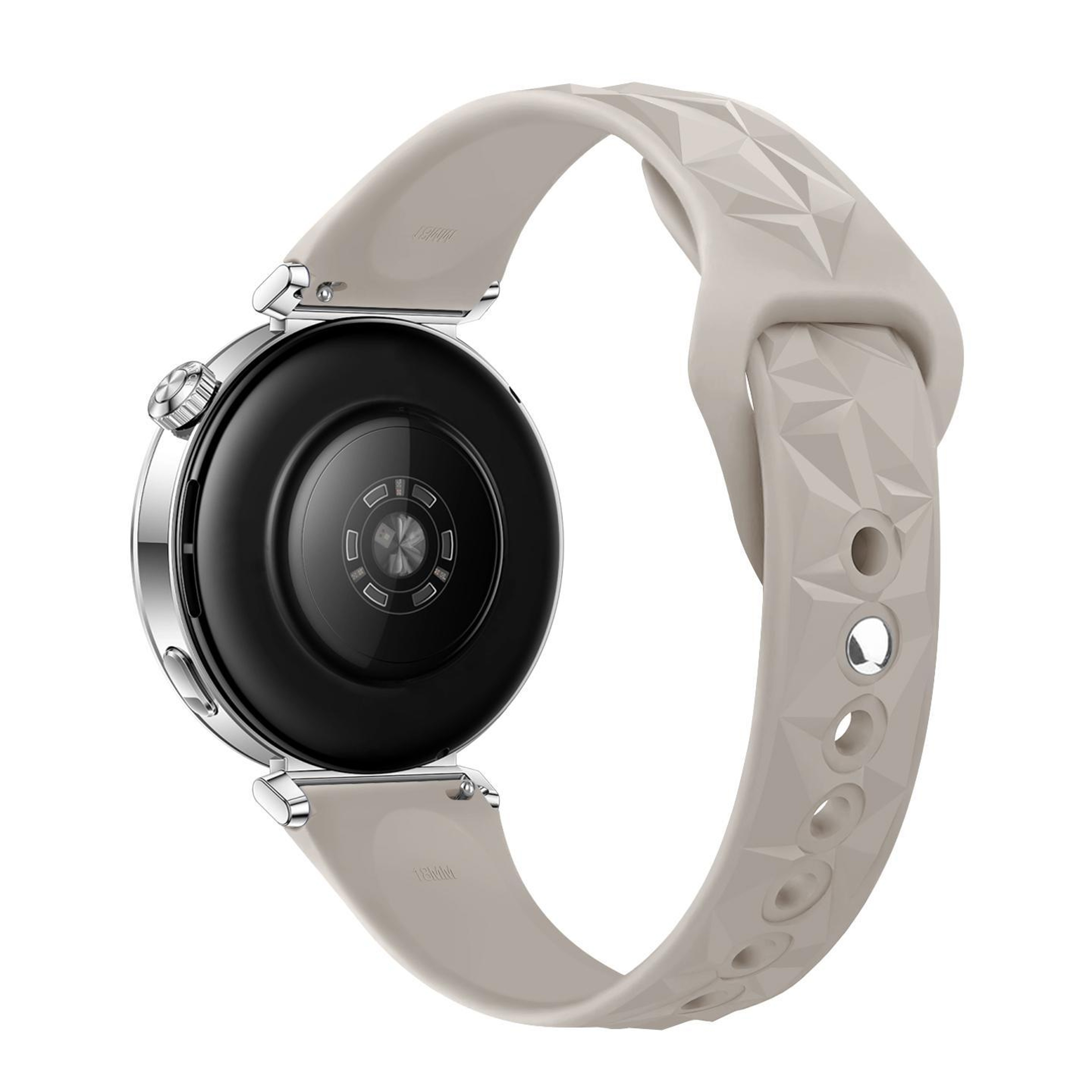 18mm Slim Silicone Watch Band With Reverse Buckle Ice Crystal Adjustable Replacement Strap 1