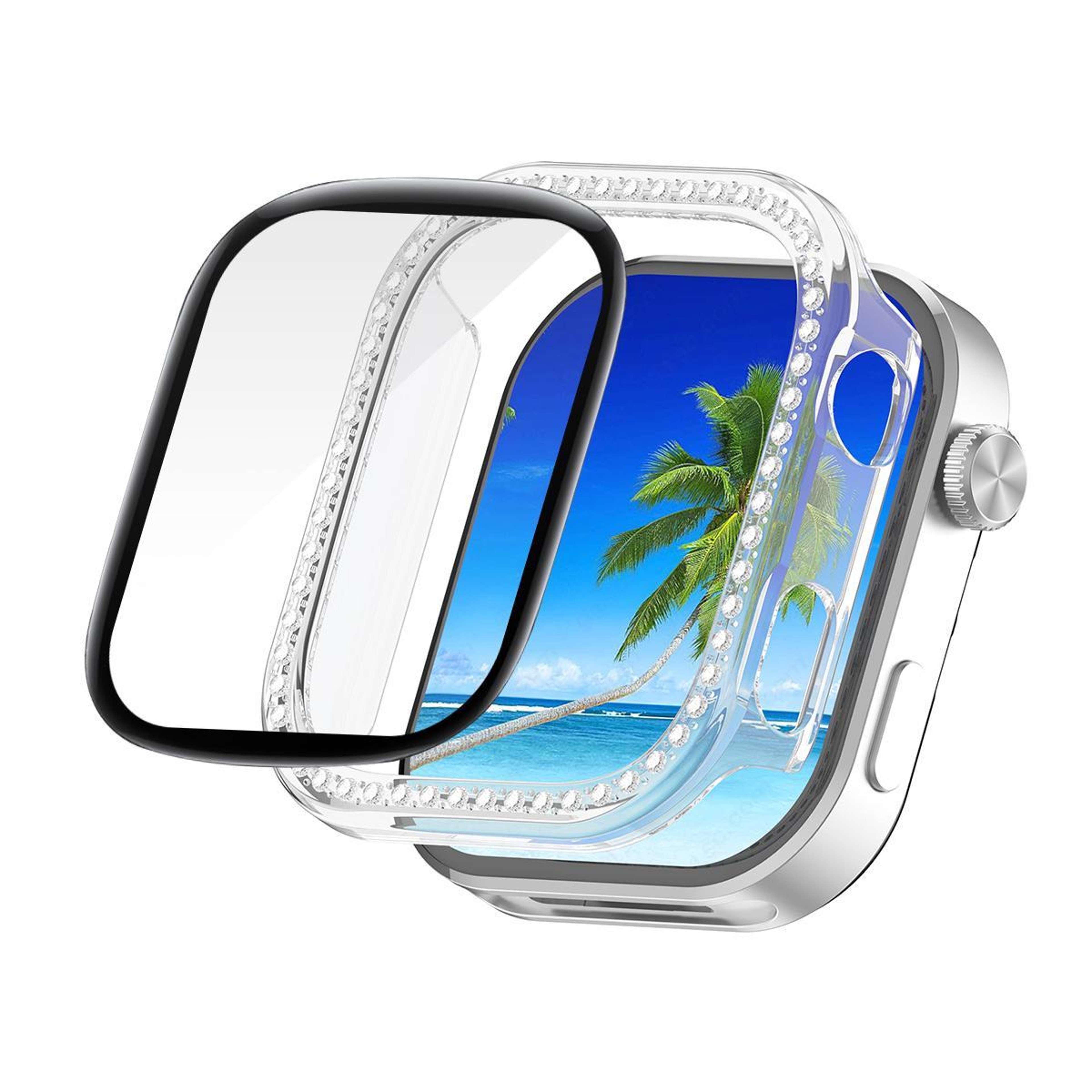 ENKAY Hat Prince Redmi Watch 6 Case With Screen Protector Full Coverage Diamond PC Cover 9