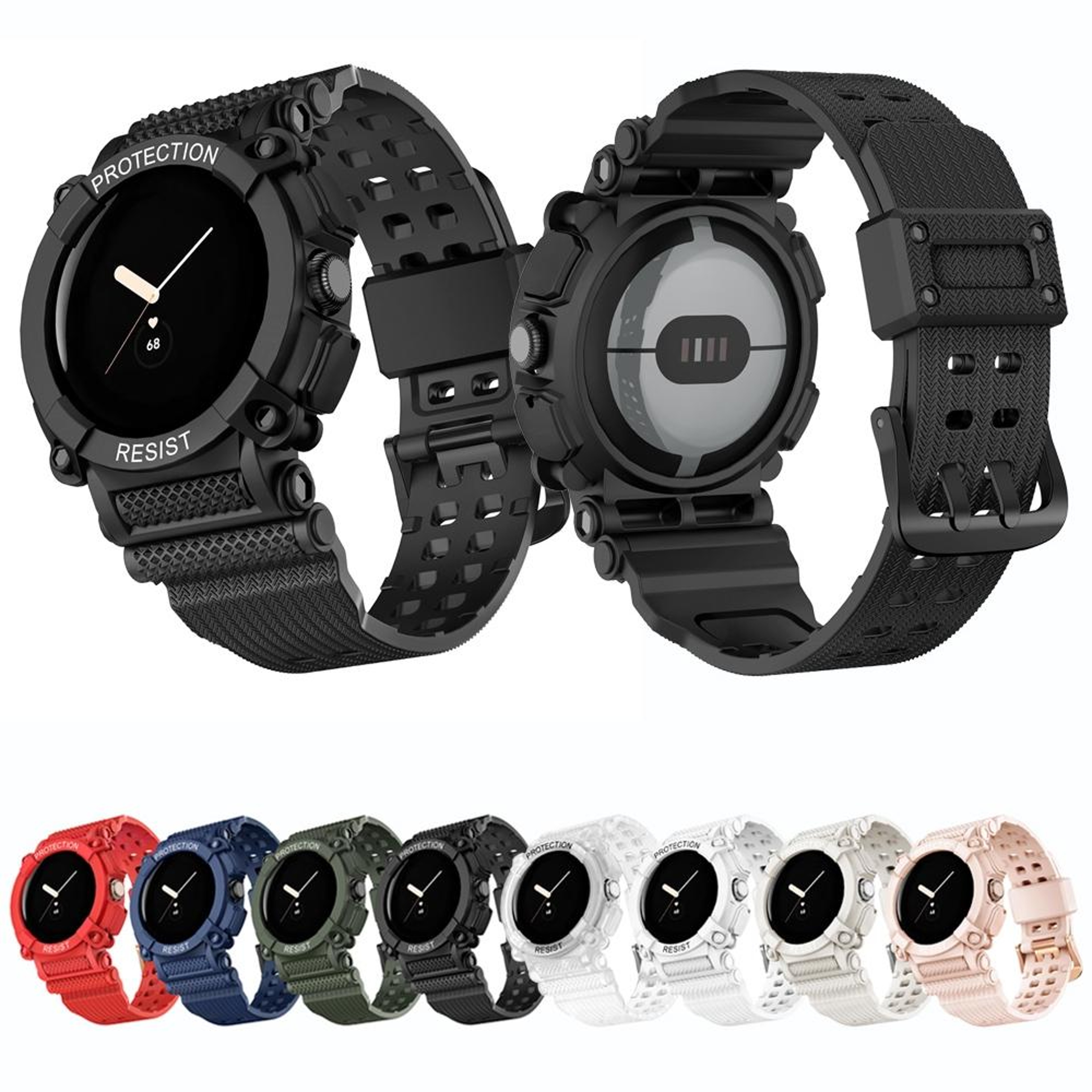 Google Pixel Watch Silicone Watch Band Three Proof Integrated Replacement Strap – view 6