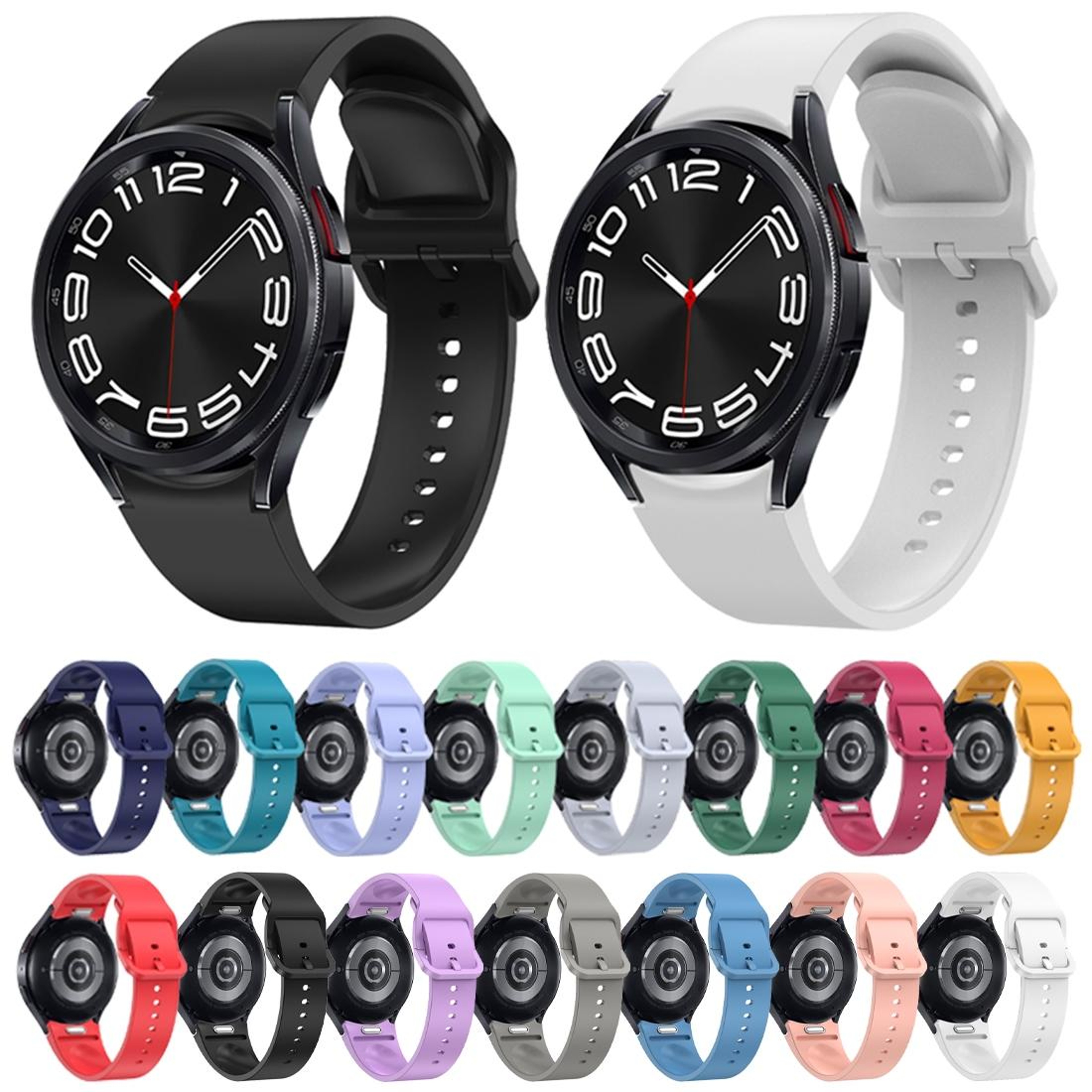 Samsung Galaxy Watch 6 Silicone Watch Band Quick Release Soft Replacement Strap 5