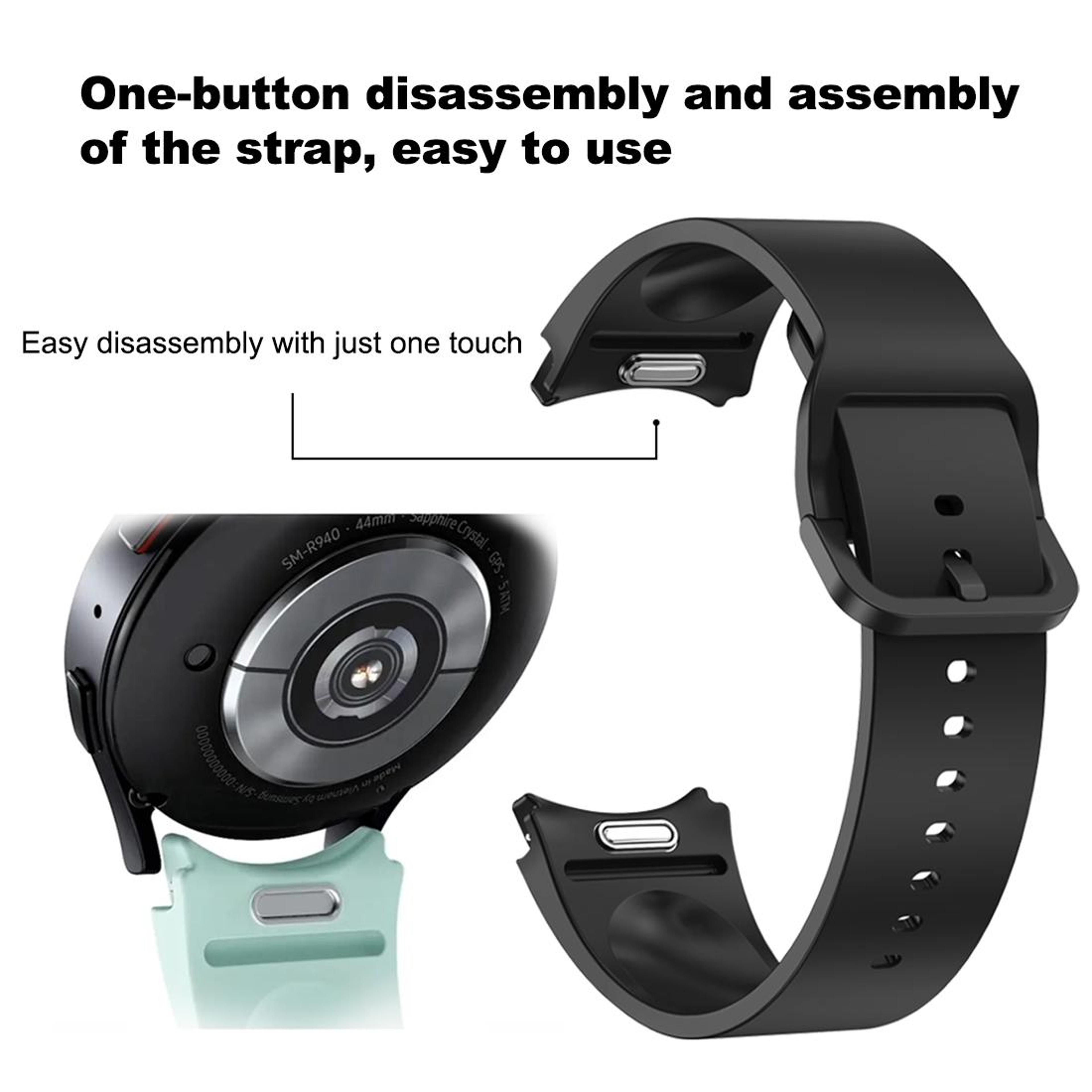 Samsung Galaxy Watch 6 Silicone Watch Band Quick Release Soft Replacement Strap 14