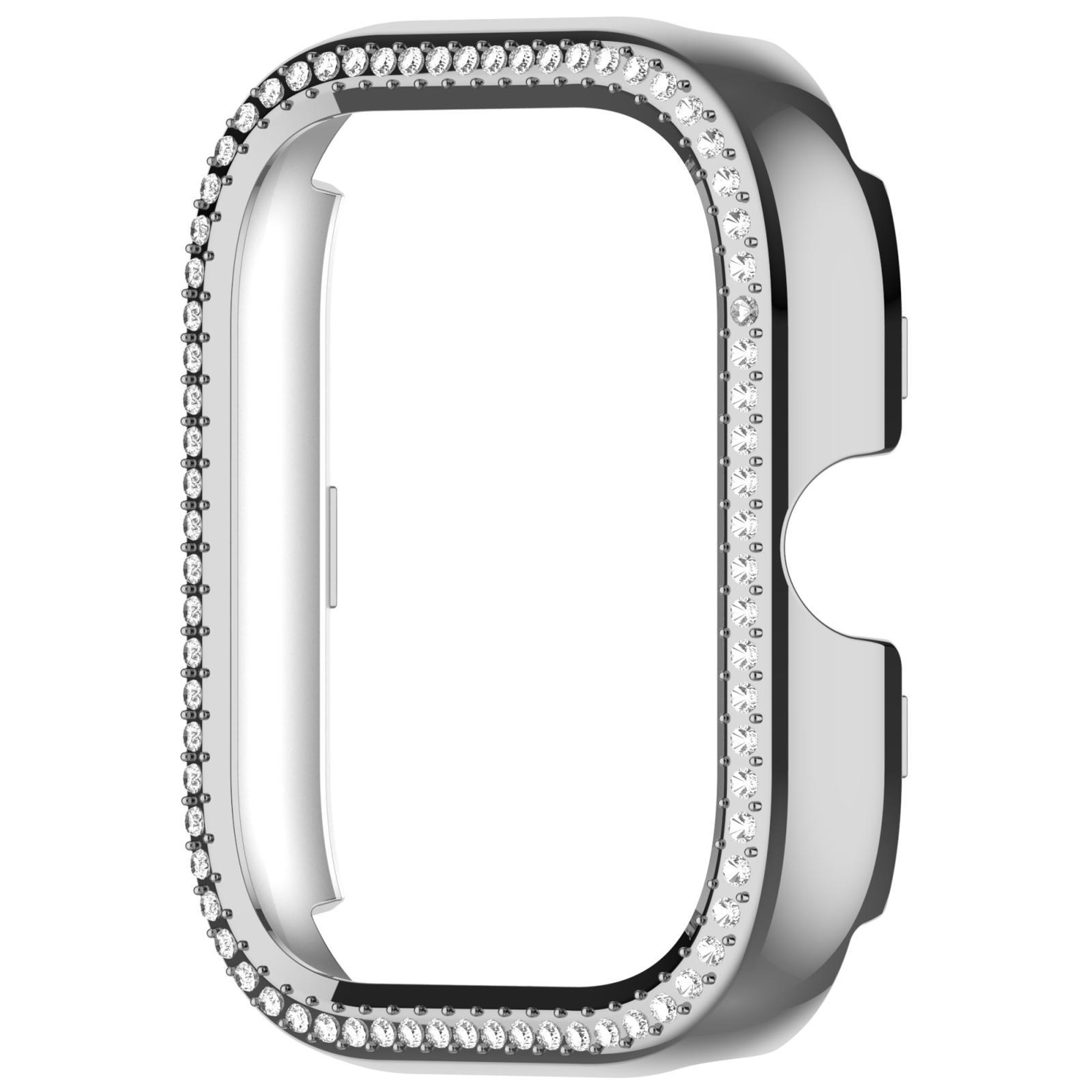 For Redmi Watch 5 Single Row Diamond Half Coverage PC Hollow Watch Protective CaseSilver 5
