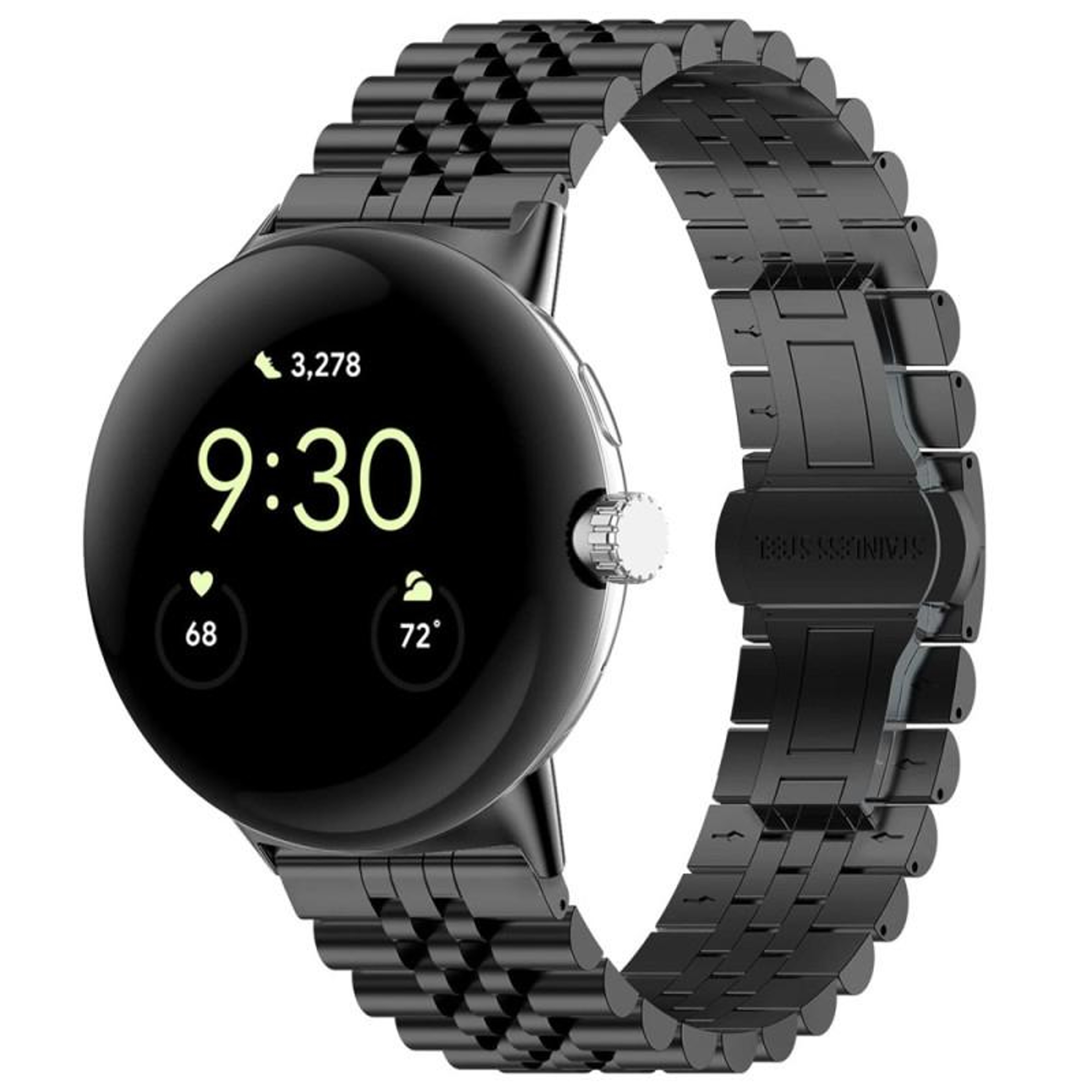 Google Pixel Watch 4 3 2 1 Stainless Steel Watch Band Seven Bead Metal Replacement Strap For 41mm 0