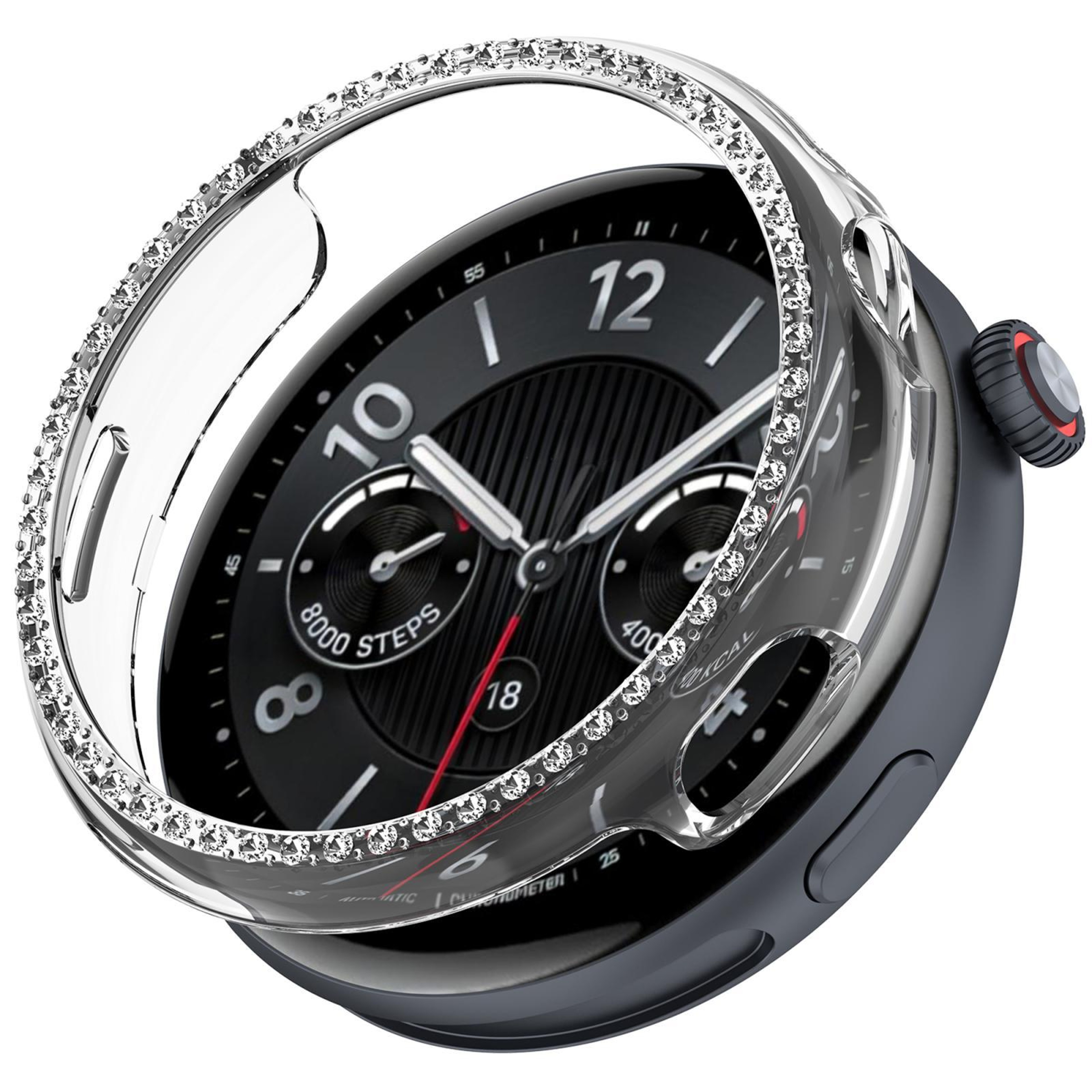 For Vivo Watch 5 PC Watch Protective Case Single Row Diamond Half Coverage Hollow Watch Cover 14