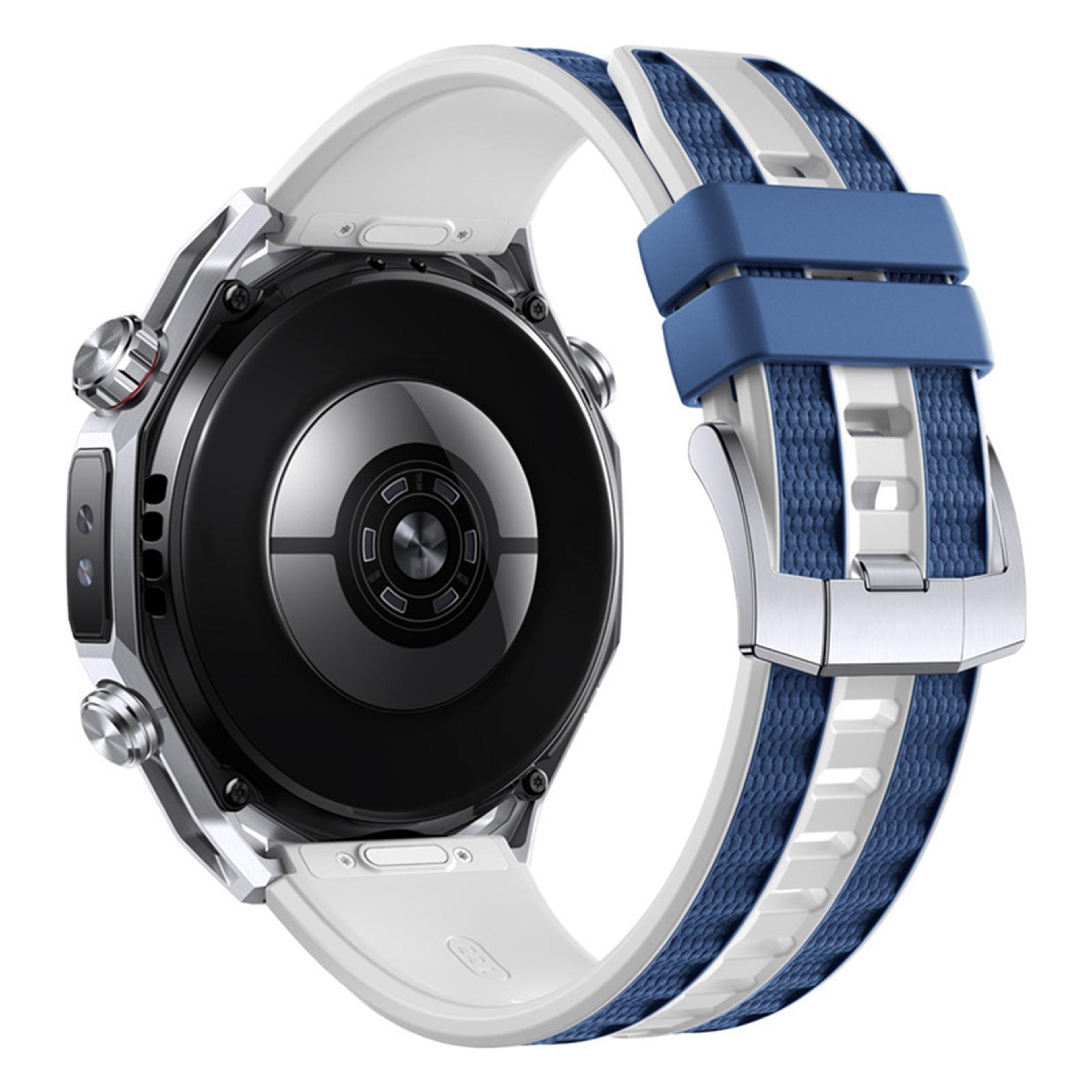 Silicone Watch Band Two Color Woven Texture Quick Release Replacement Strap 1