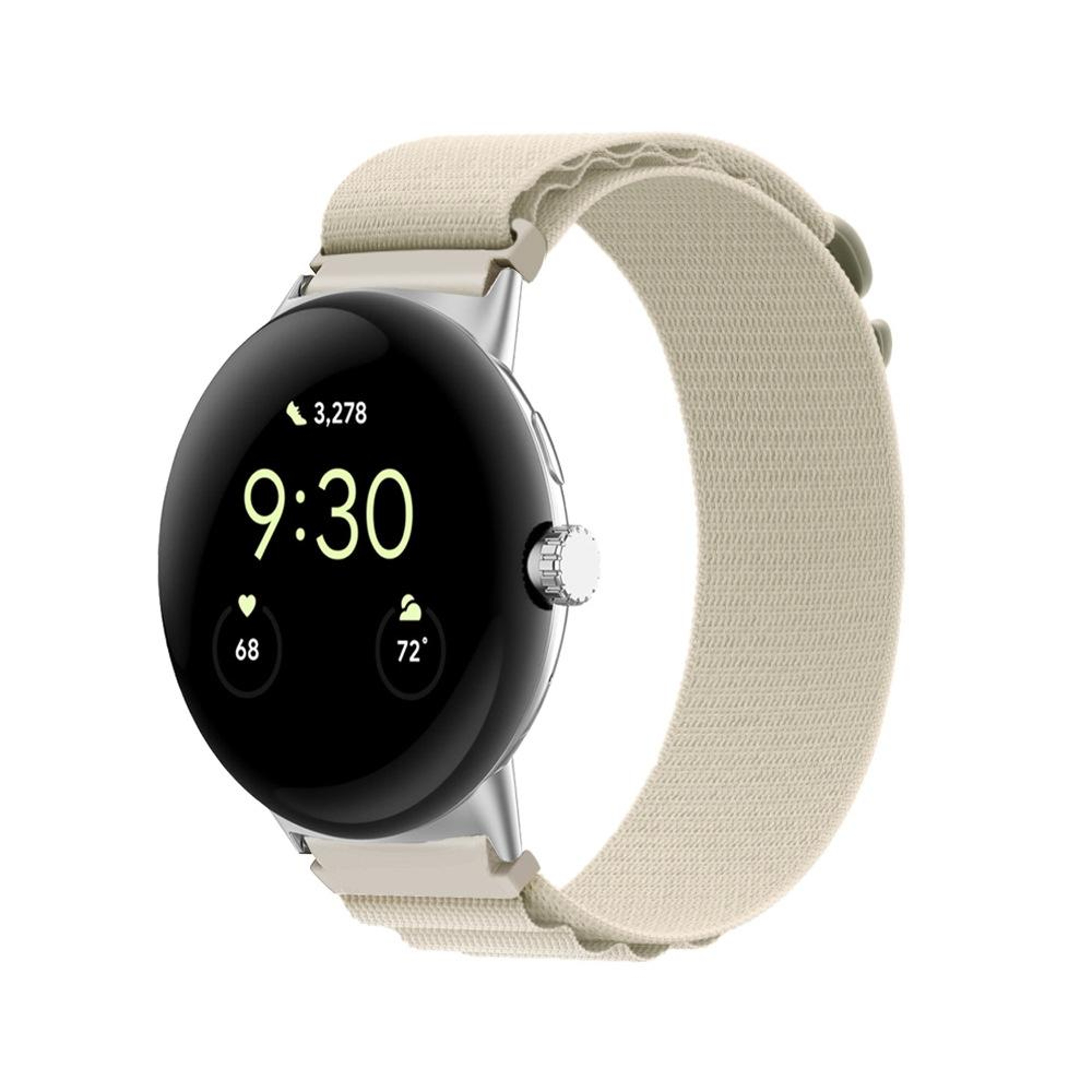 Google Pixel Watch 4 3 2 1 41mm Nylon Watch Band Adjustable Replacement Strap With Silver Connector 0