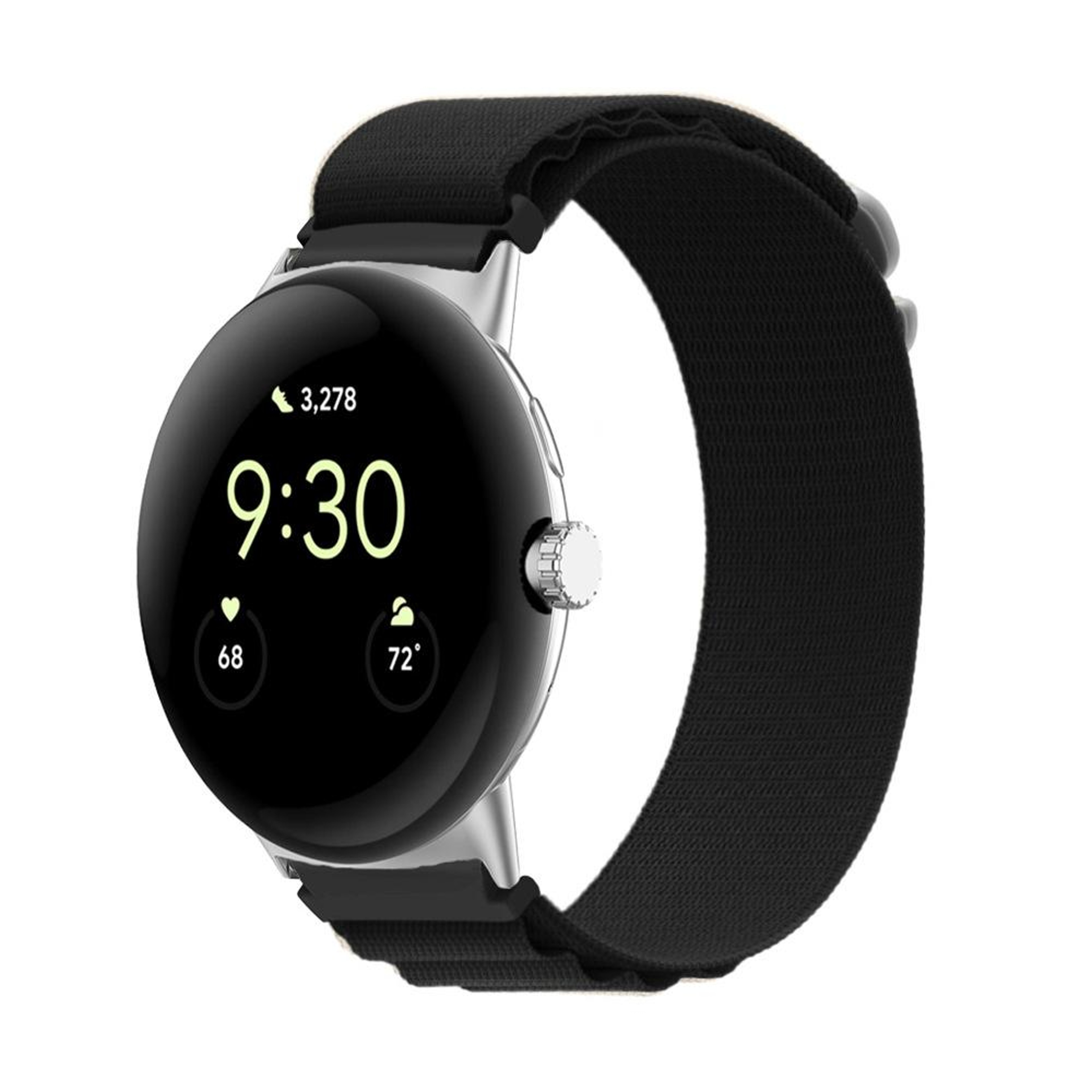 Google Pixel Watch 4 3 2 1 41mm Nylon Watch Band Adjustable Replacement Strap With Silver Connector 3