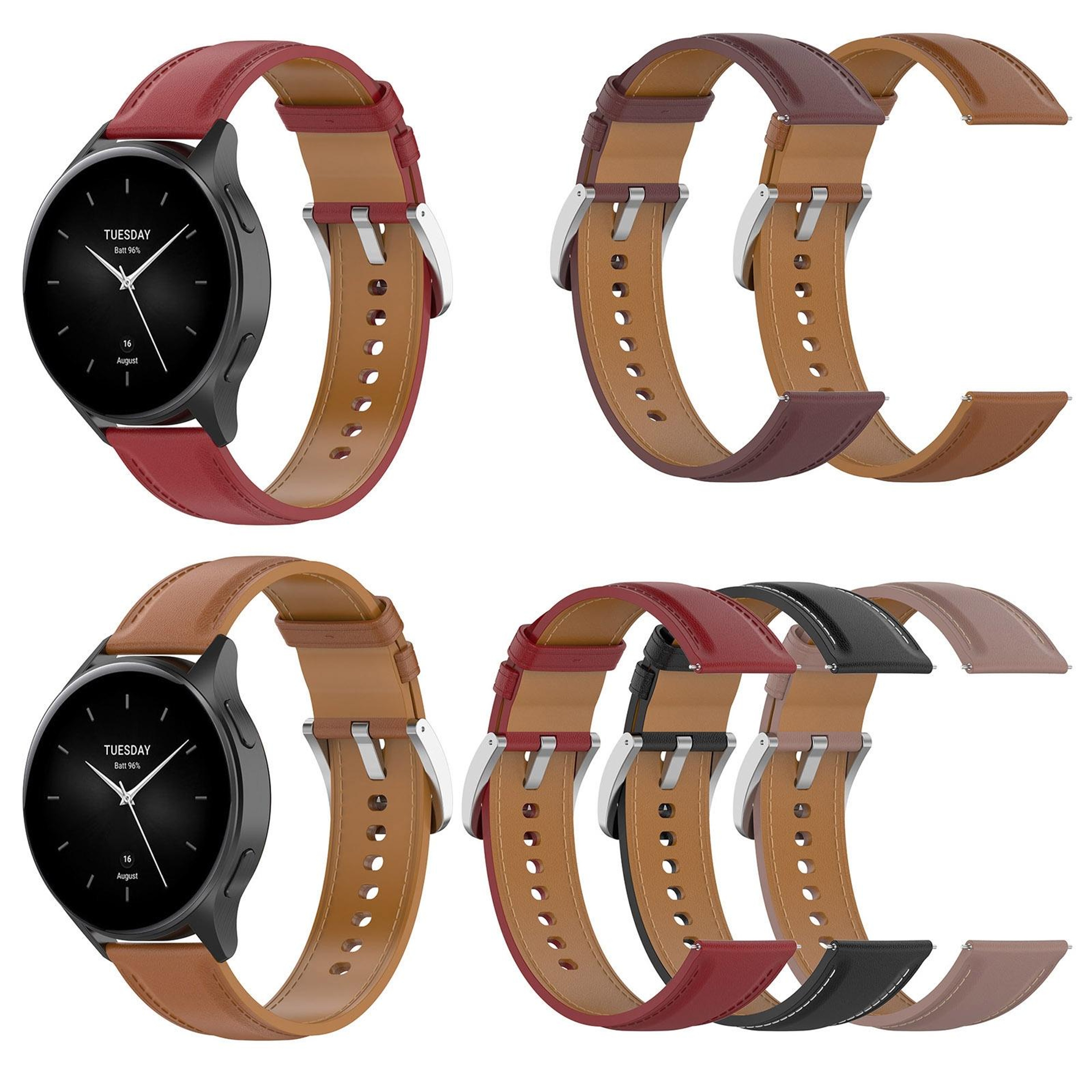 Amazfit Bip 5 GTR 4 GTR 3 Genuine Leather Watch Band 22mm Quick Release Strap 8