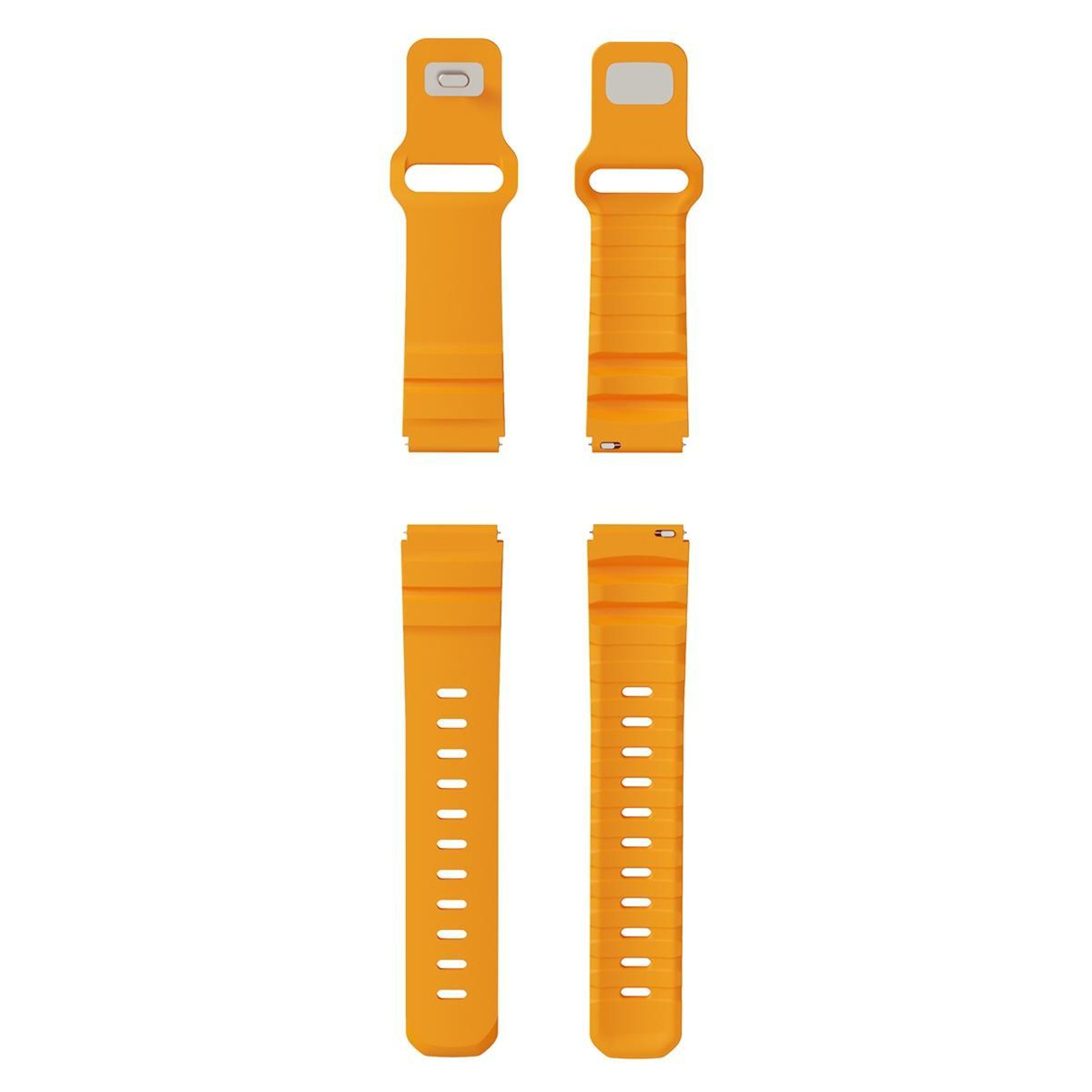 Fluororubber Watch Band With Reverse Buckle Adjustable Soft Sport Replacement Strap 4