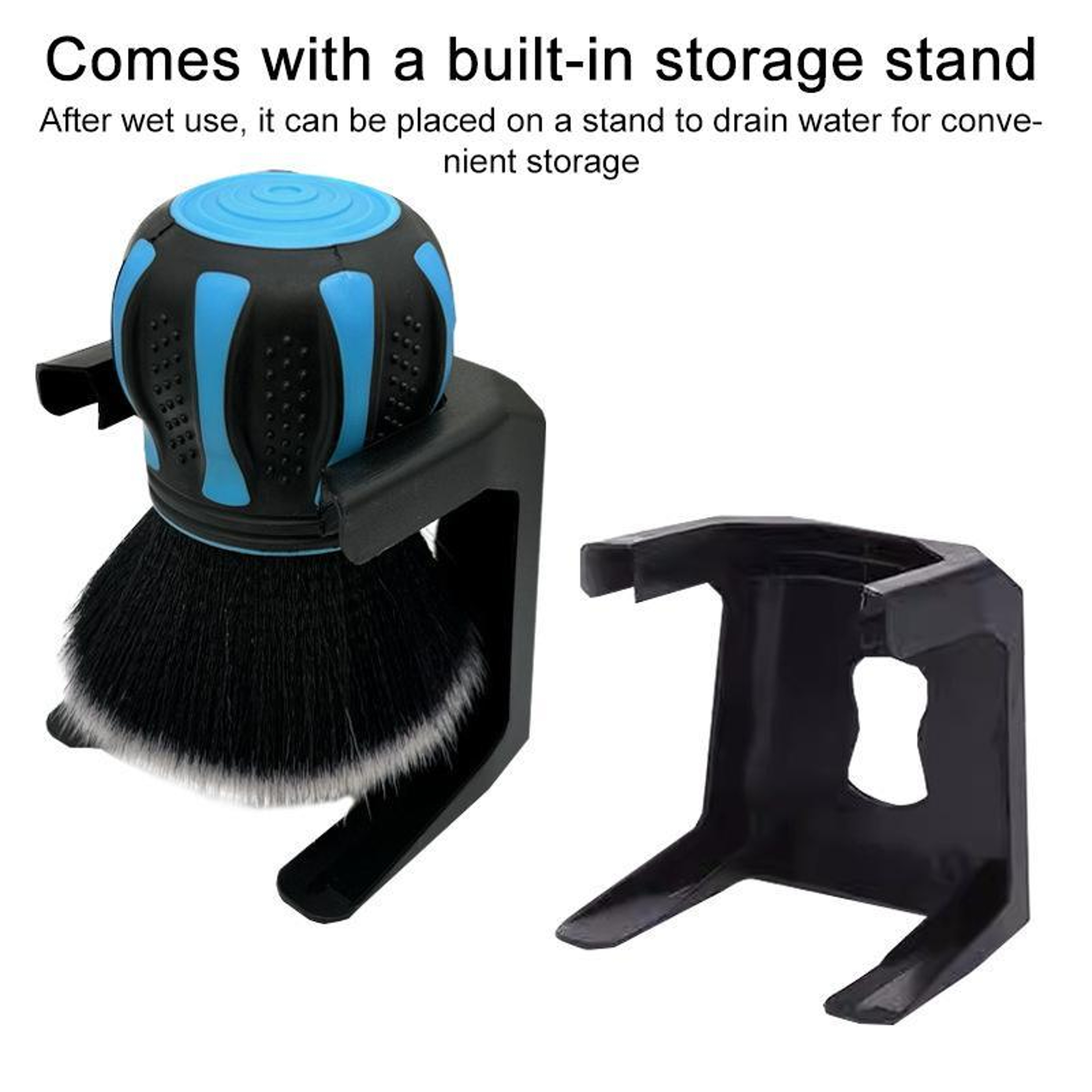 Large Car Interior Cleaning Brush Soft Car Detailing Brush With Round Head And Storage Stand 3