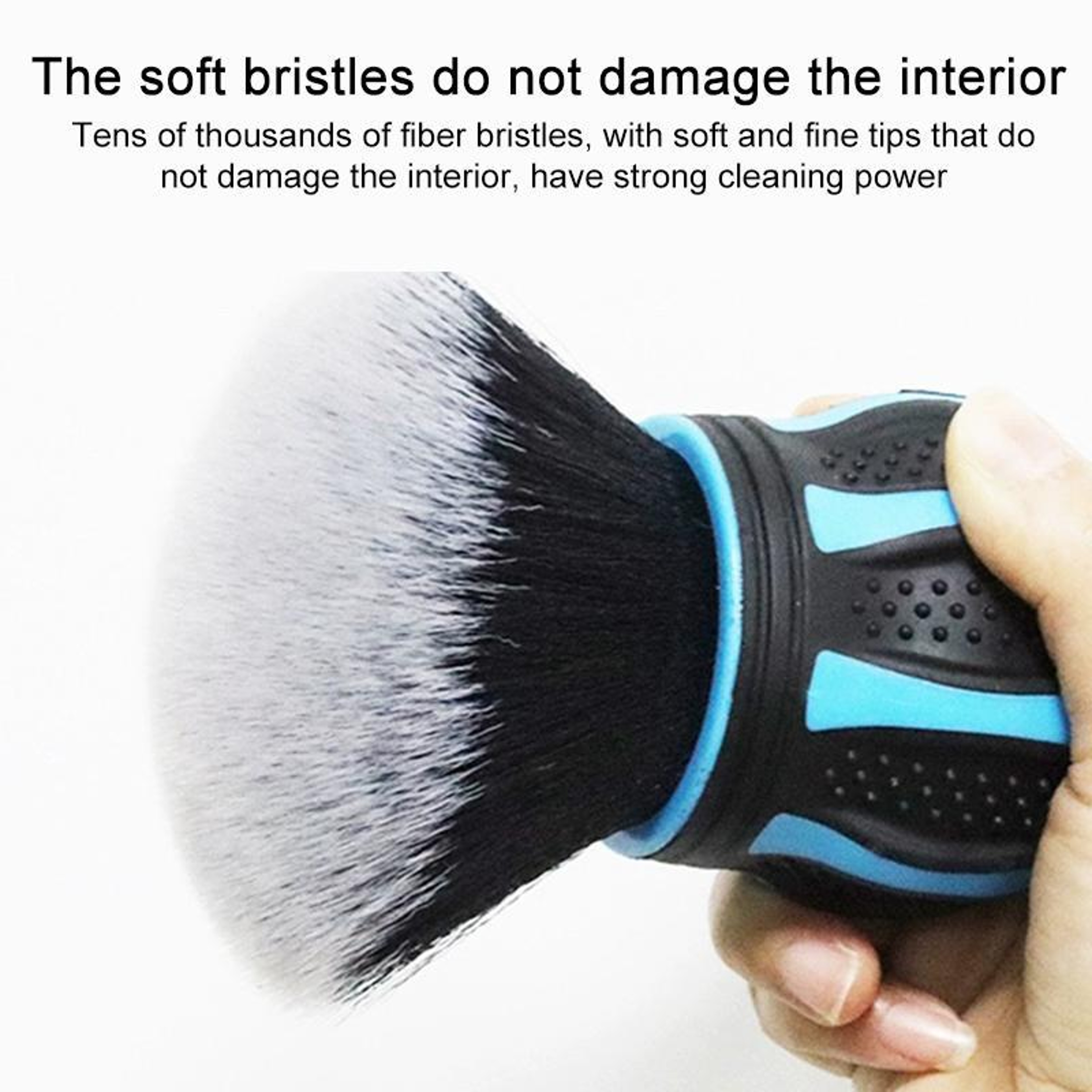 Large Car Interior Cleaning Brush Soft Car Detailing Brush With Round Head And Storage Stand 4