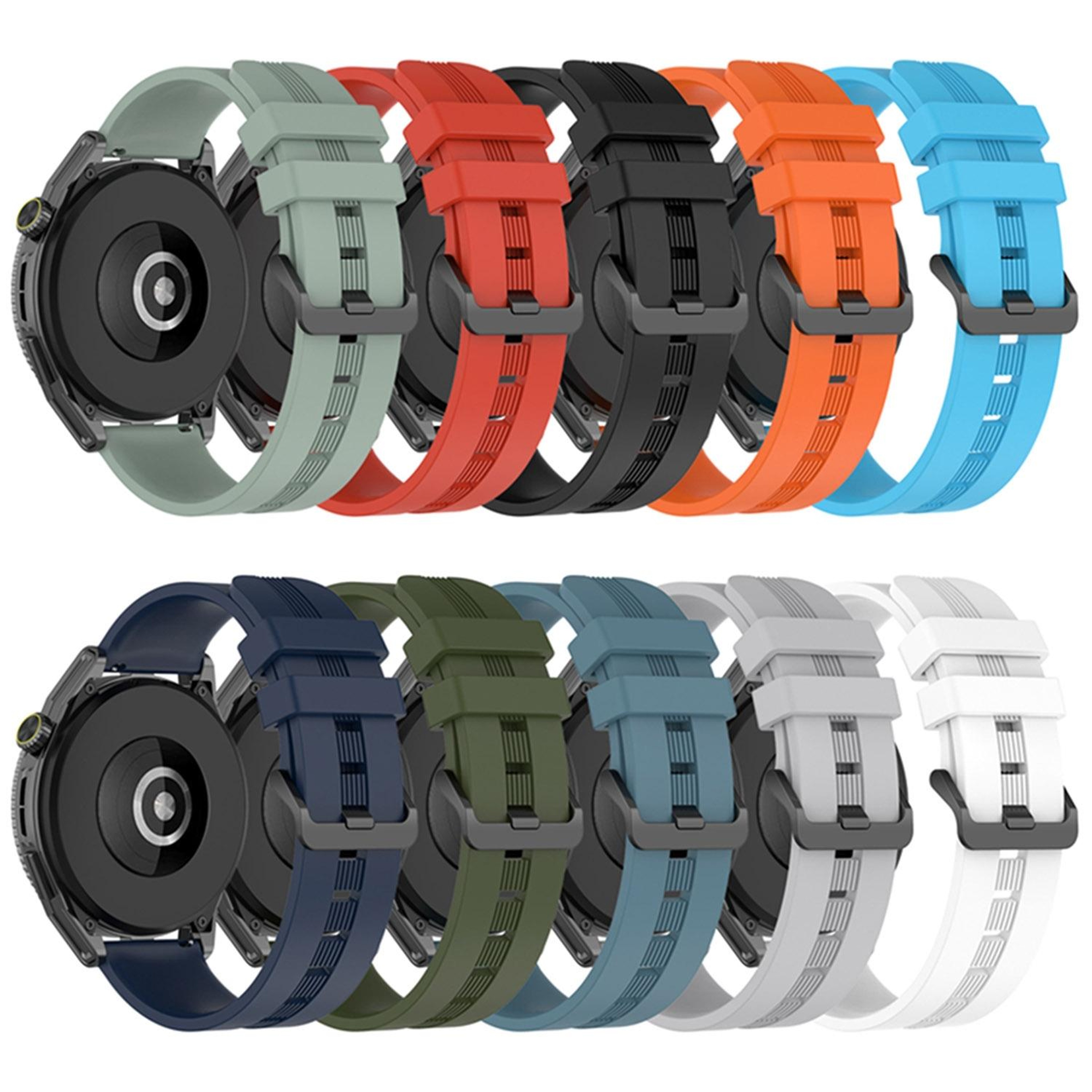 Coros Apex Apex Pro TicWatch Pro 3 22mm Silicone Watch Band Soft Adjustable Replacement Strap 3