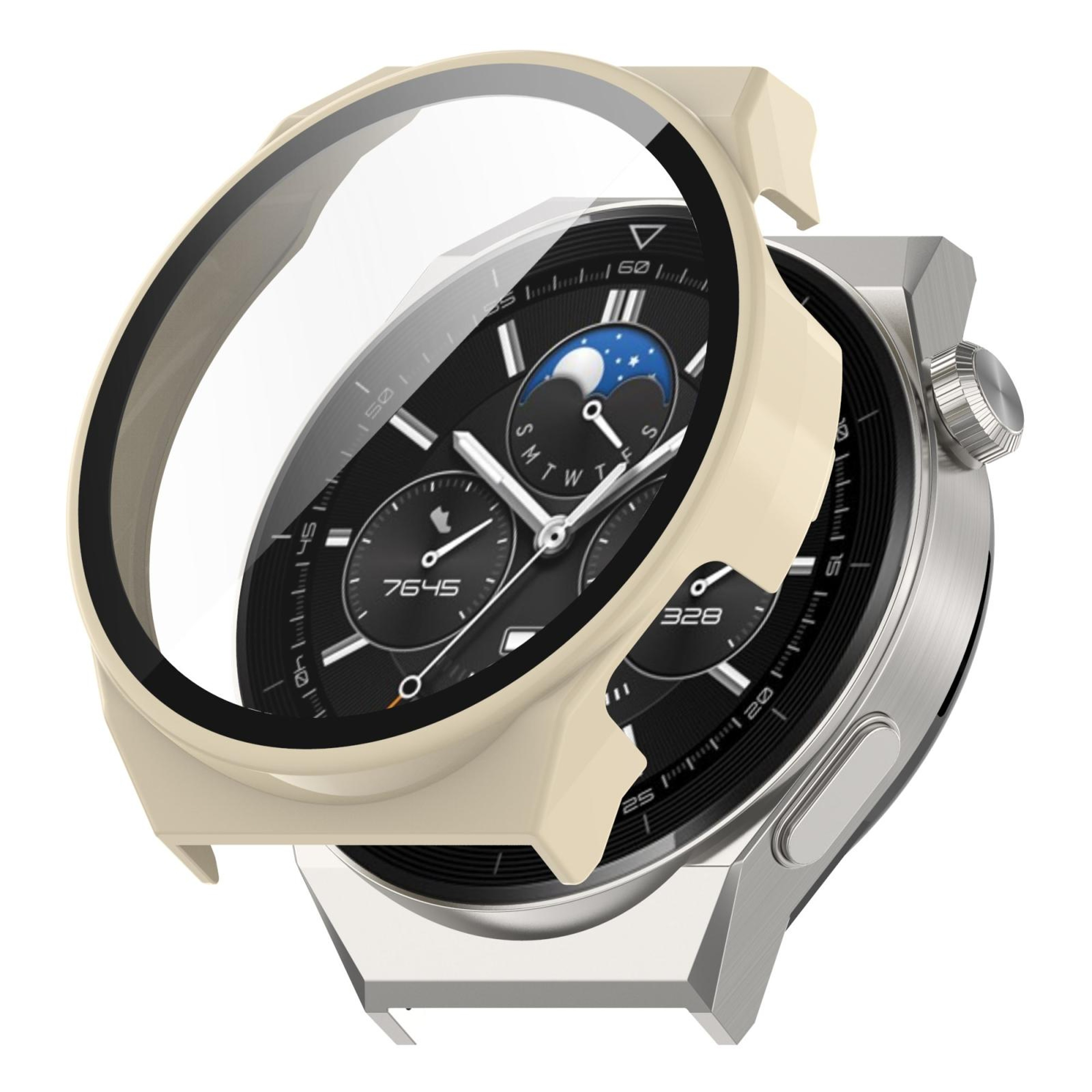 Huawei GT3 Pro 46mm Protective Case With Tempered Glass Full Coverage PC Screen Protector 4